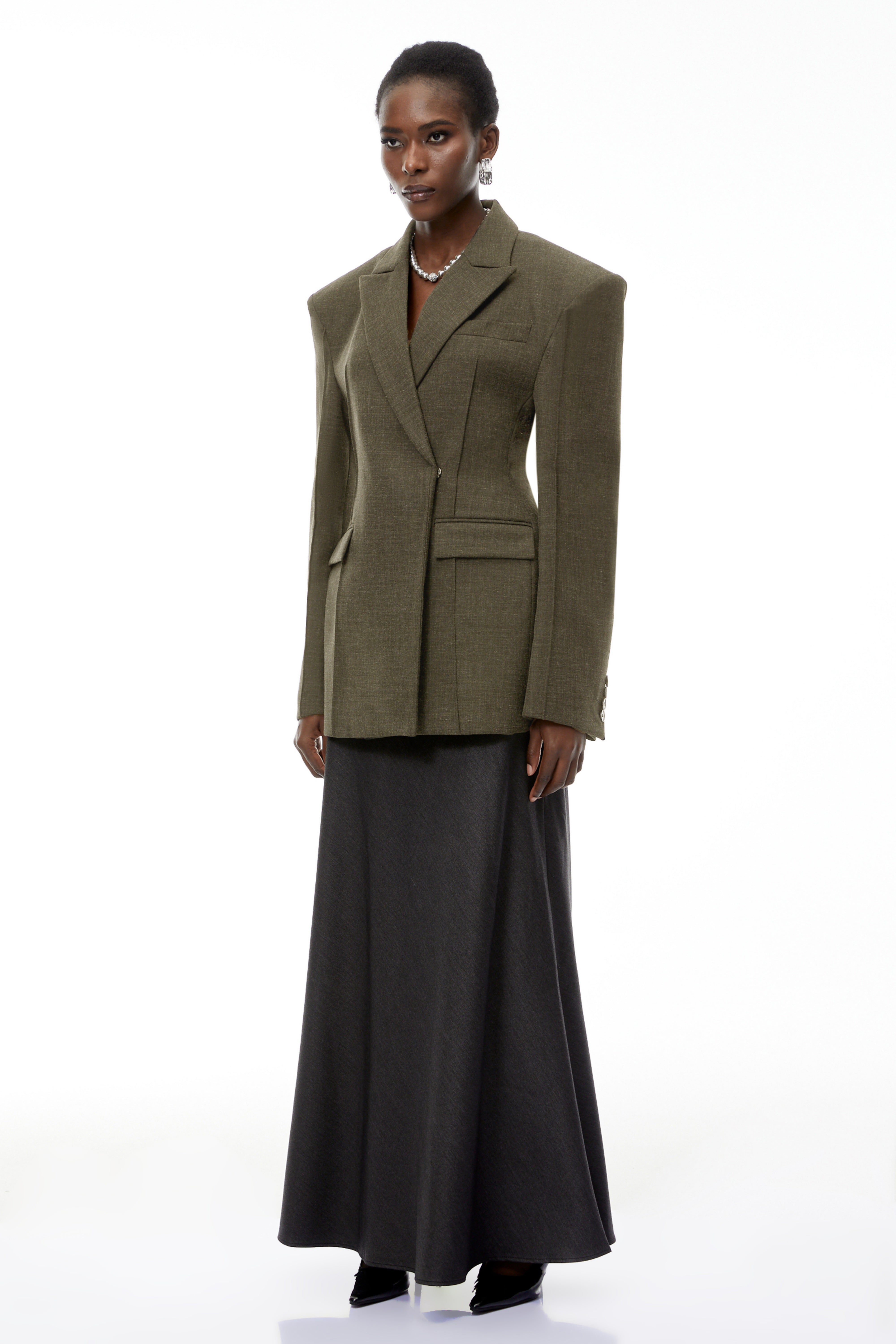 Caspian Green – Asymmetrischer Oversize-Blazer