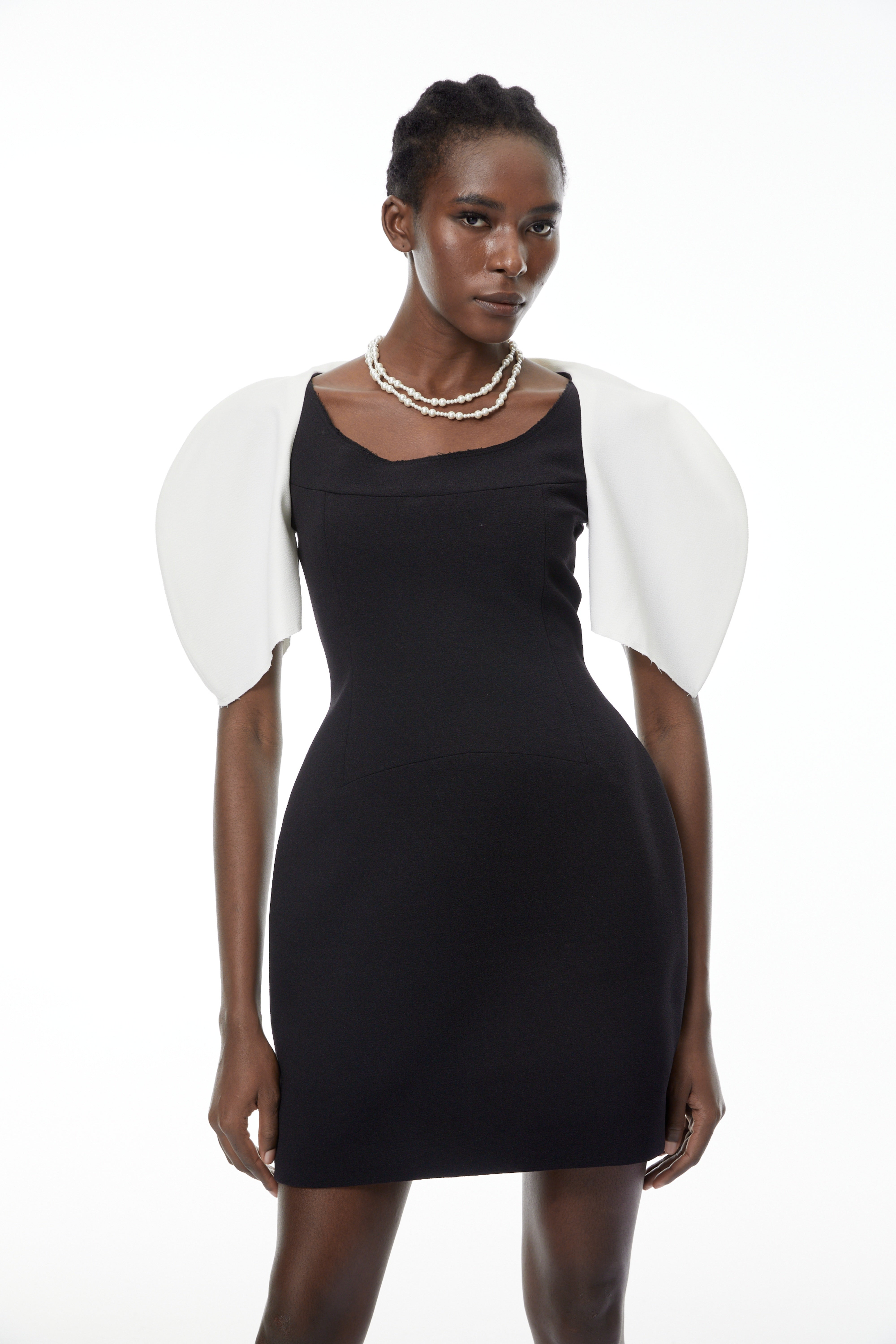 Catalina Schwarzes Mini-Kleid mit Farbblock-Design