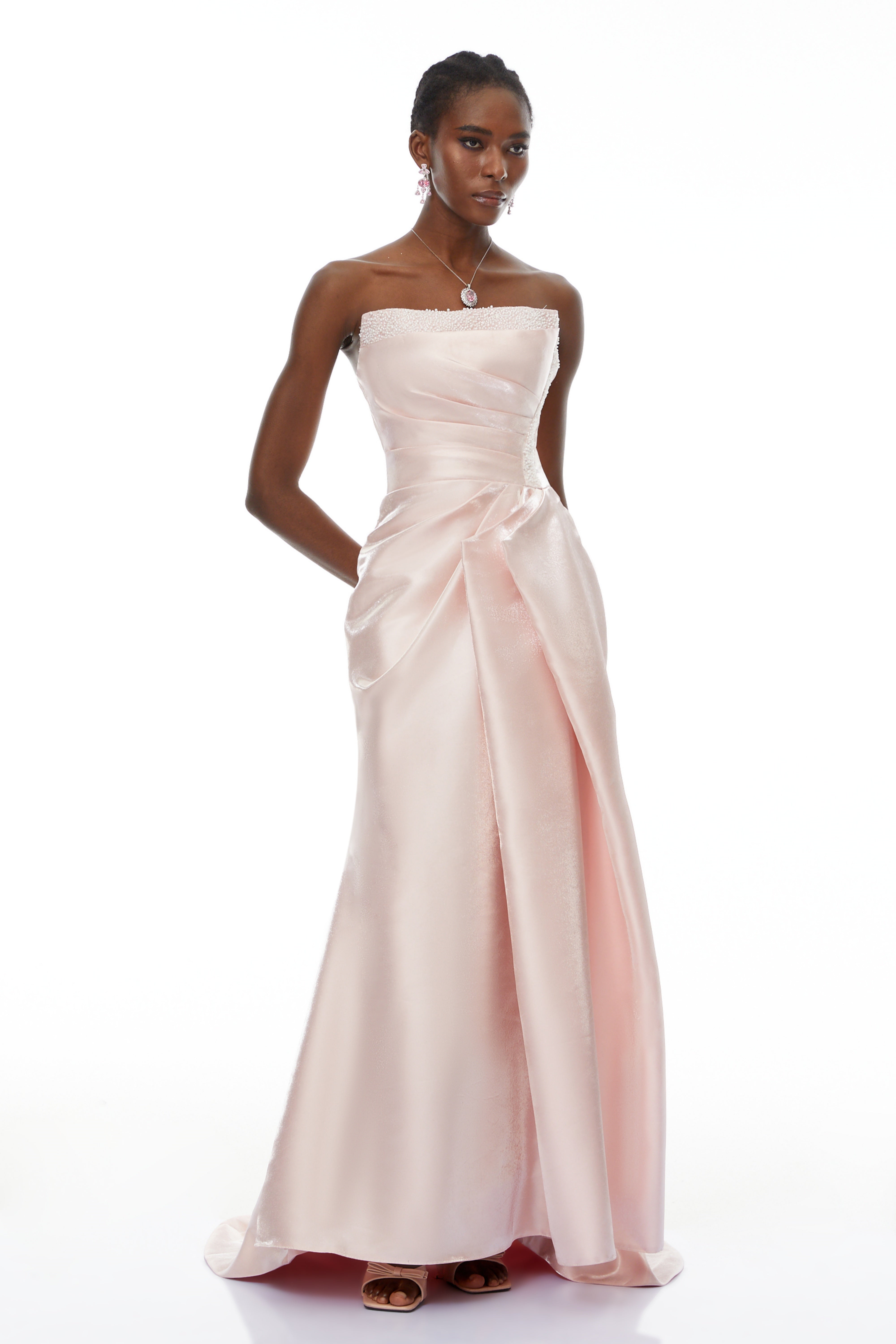Charlotte Pink Off Shoulder Ruched Maxi Dress