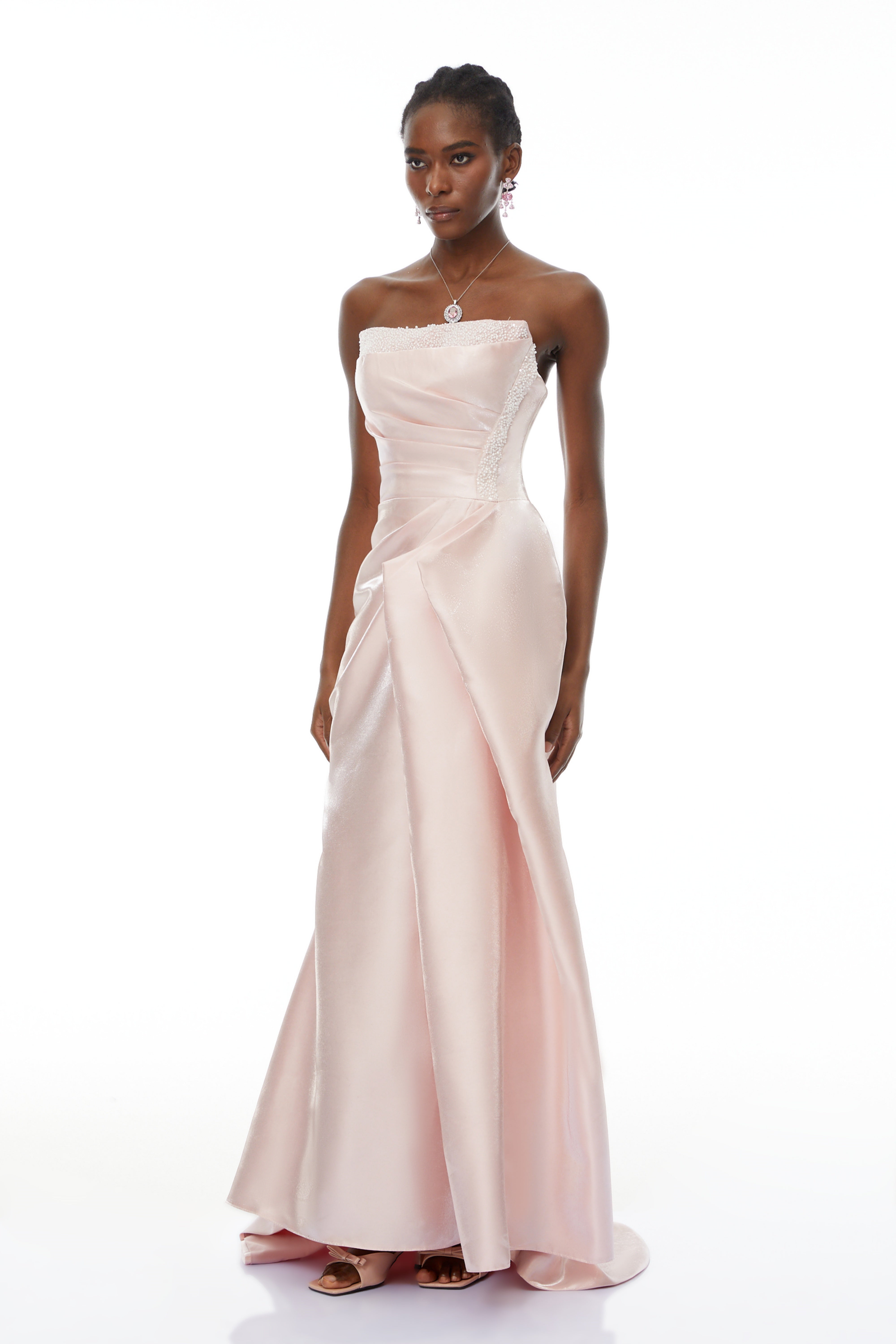 Charlotte Pink Off Shoulder Ruched Maxi Dress