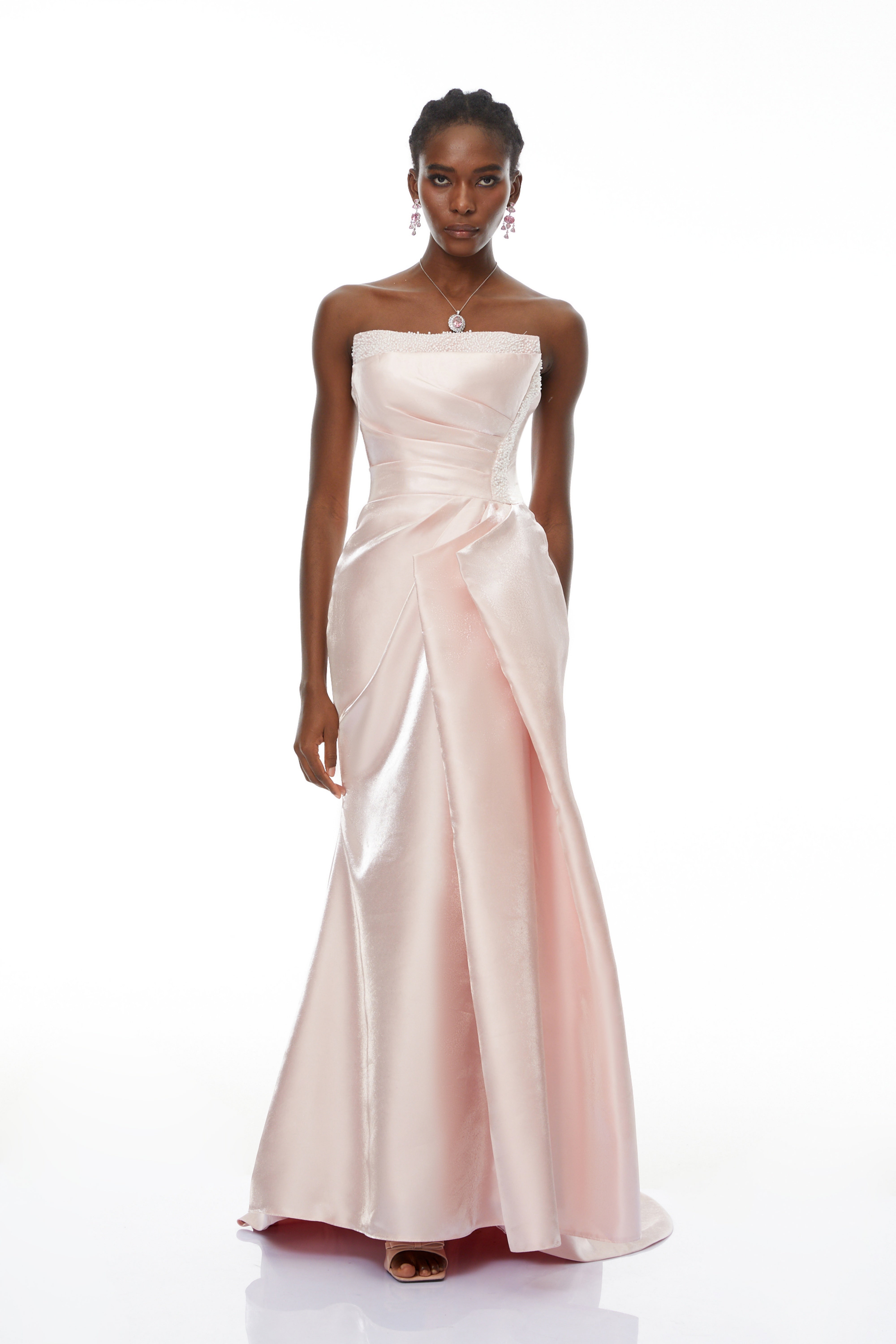 Charlotte Pink Off Shoulder Ruched Maxi Dress
