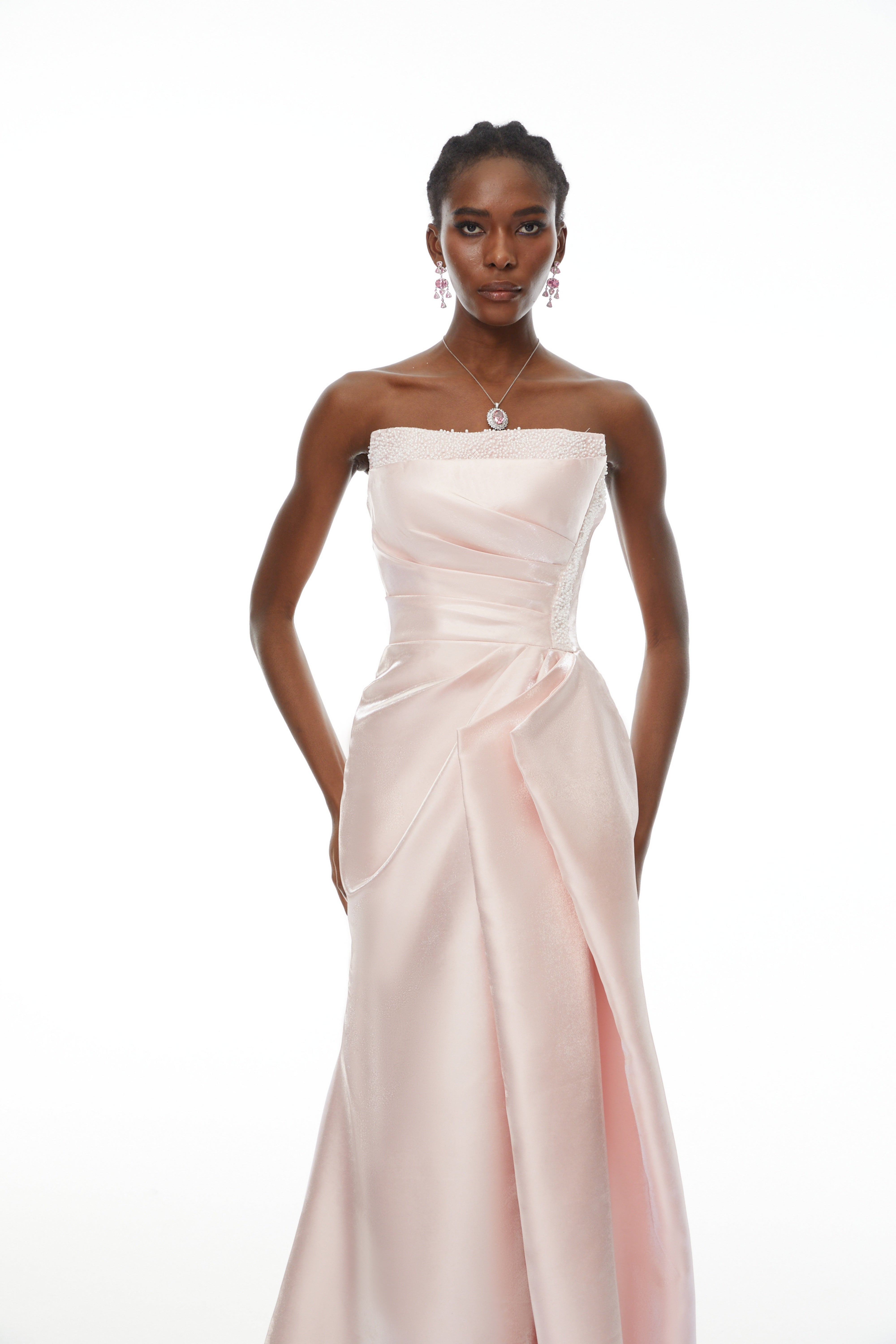 Charlotte Pink Off Shoulder Ruched Maxi Dress