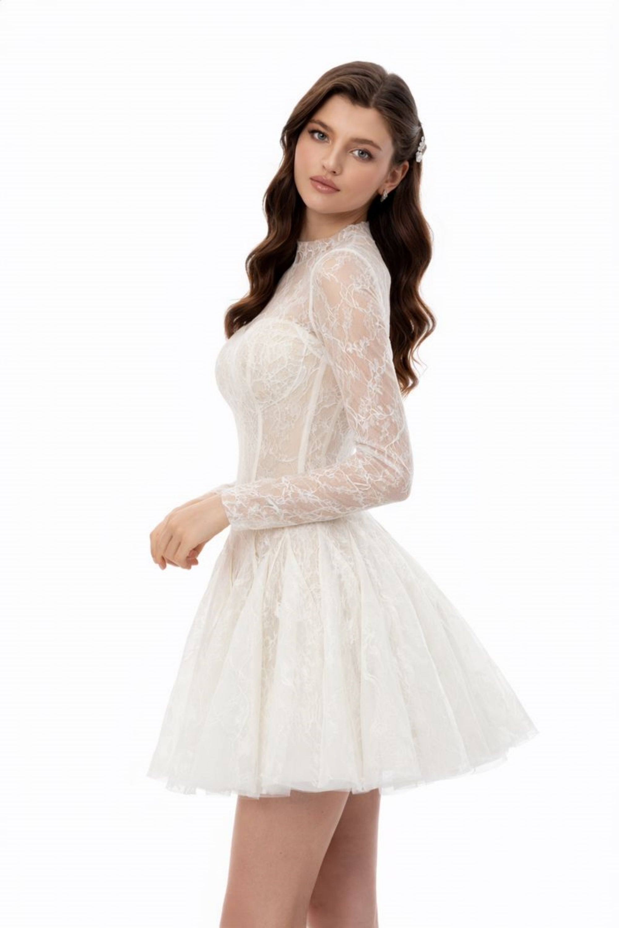 Sequin Lace Mini Dress