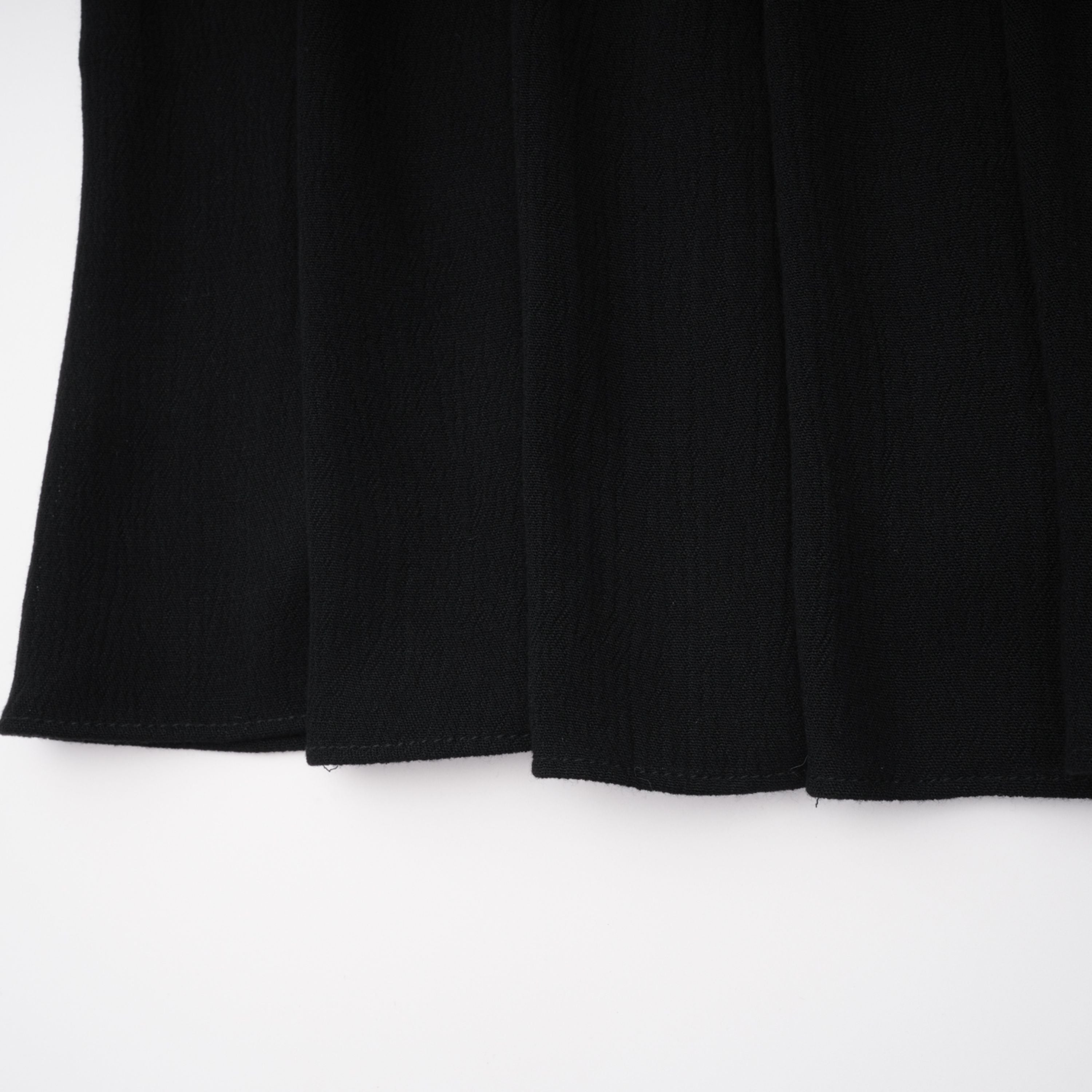 Chiara Black Lace Panel Pleated Midi Dress