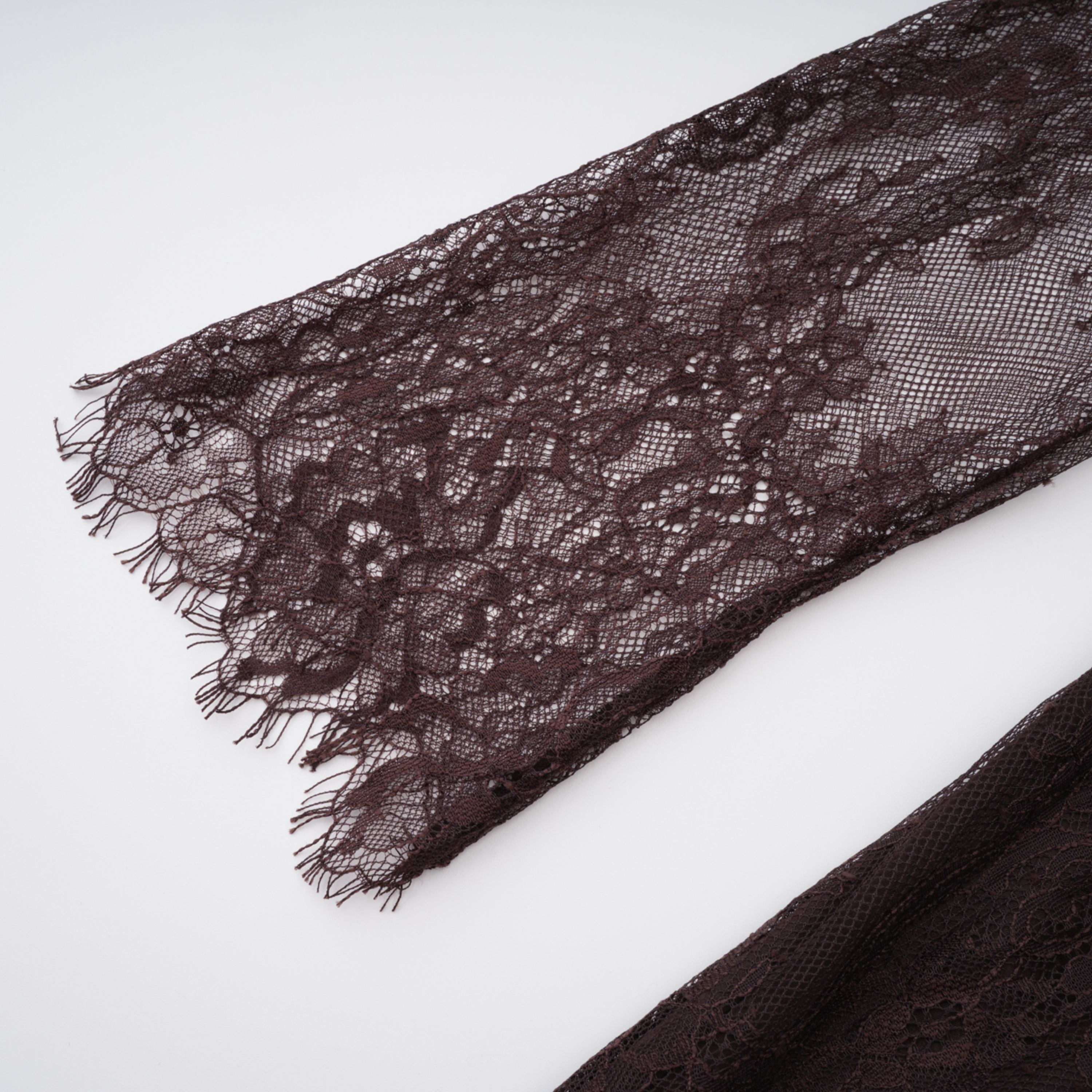 Christa Brown Floral Lace Maxi Dress with Cape (Final Sale-US Only)
