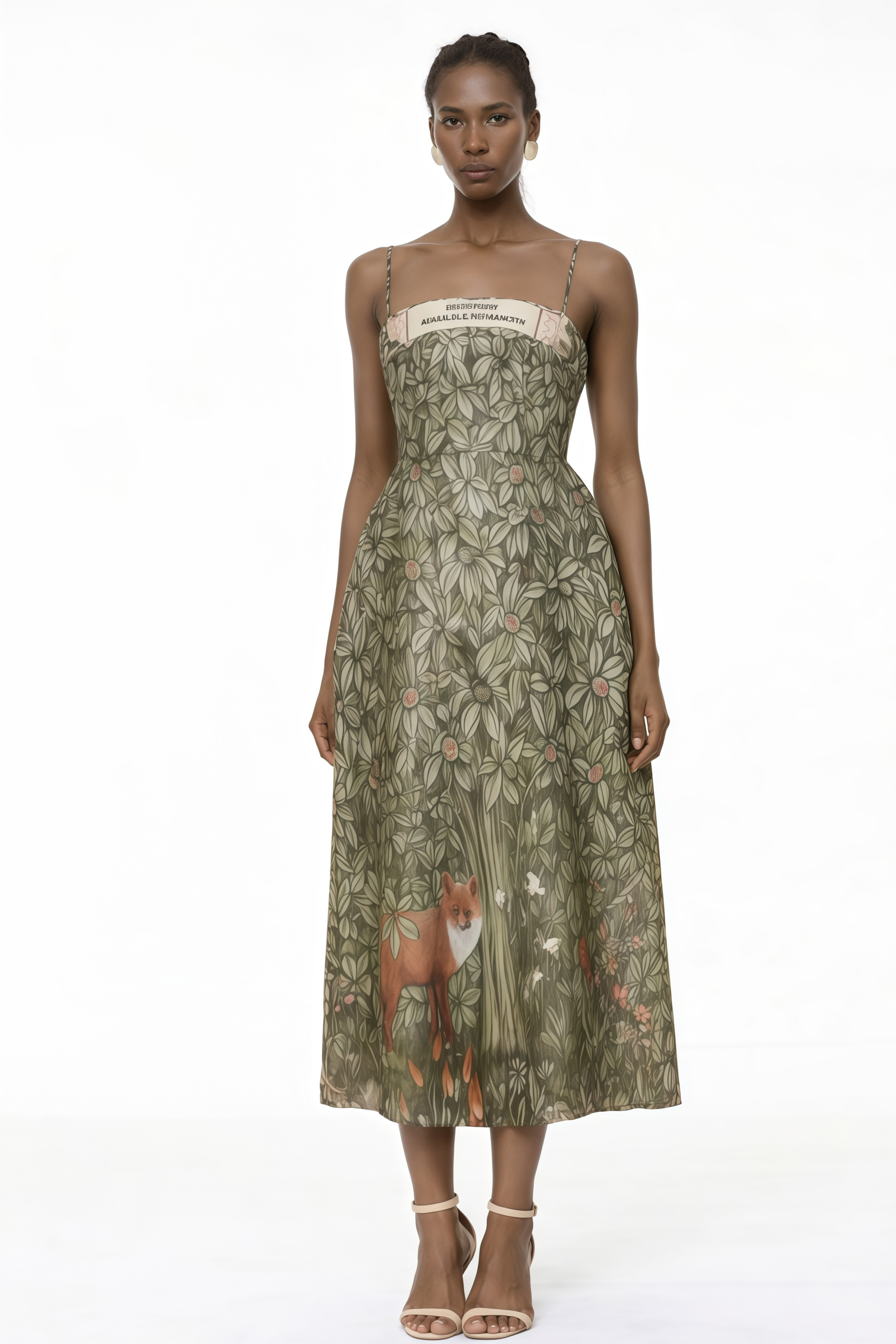 Claudia Green Jungle Print Midi Dress