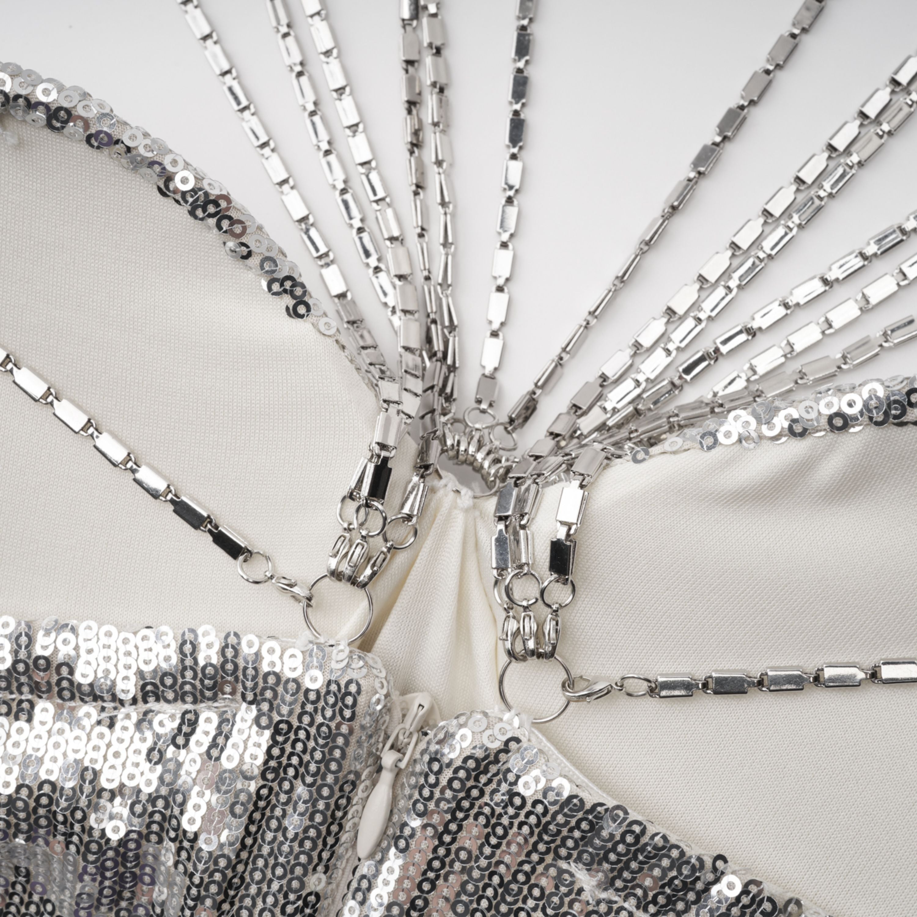 Cressida Silver Sparkly Embellished Maxi Dress