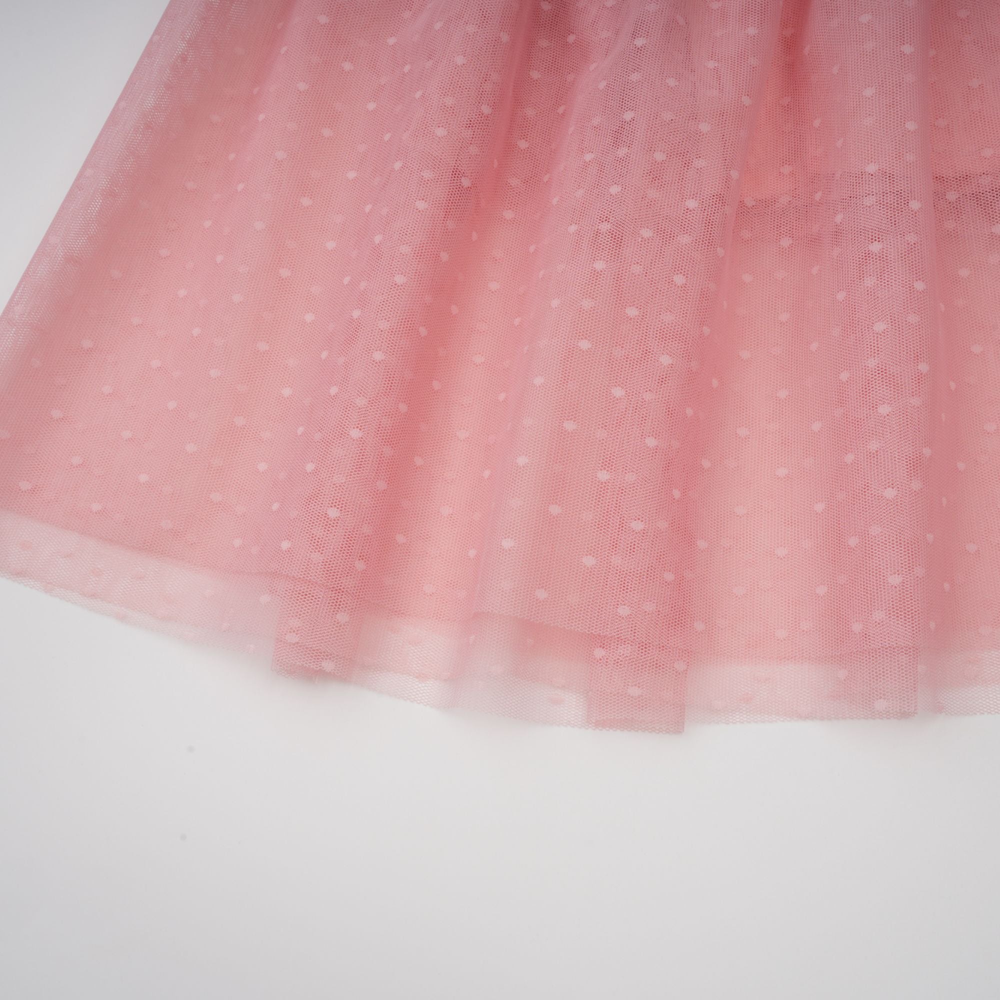 Aimée pink dot-detail ruffled tulle midi dress