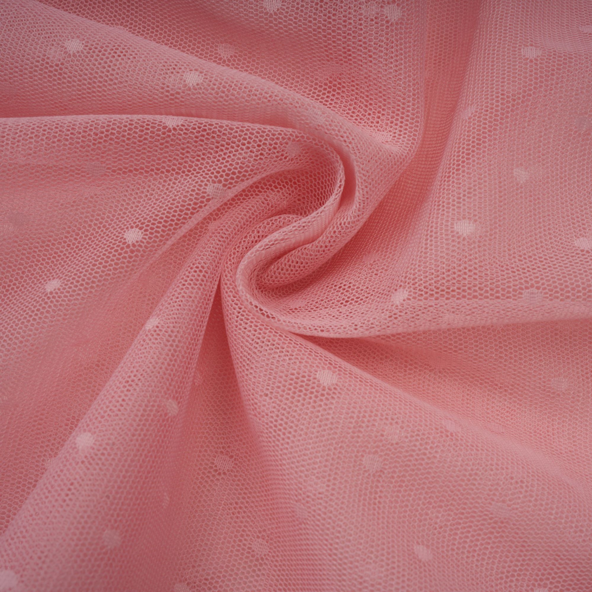 Aimée pink dot-detail ruffled tulle midi dress