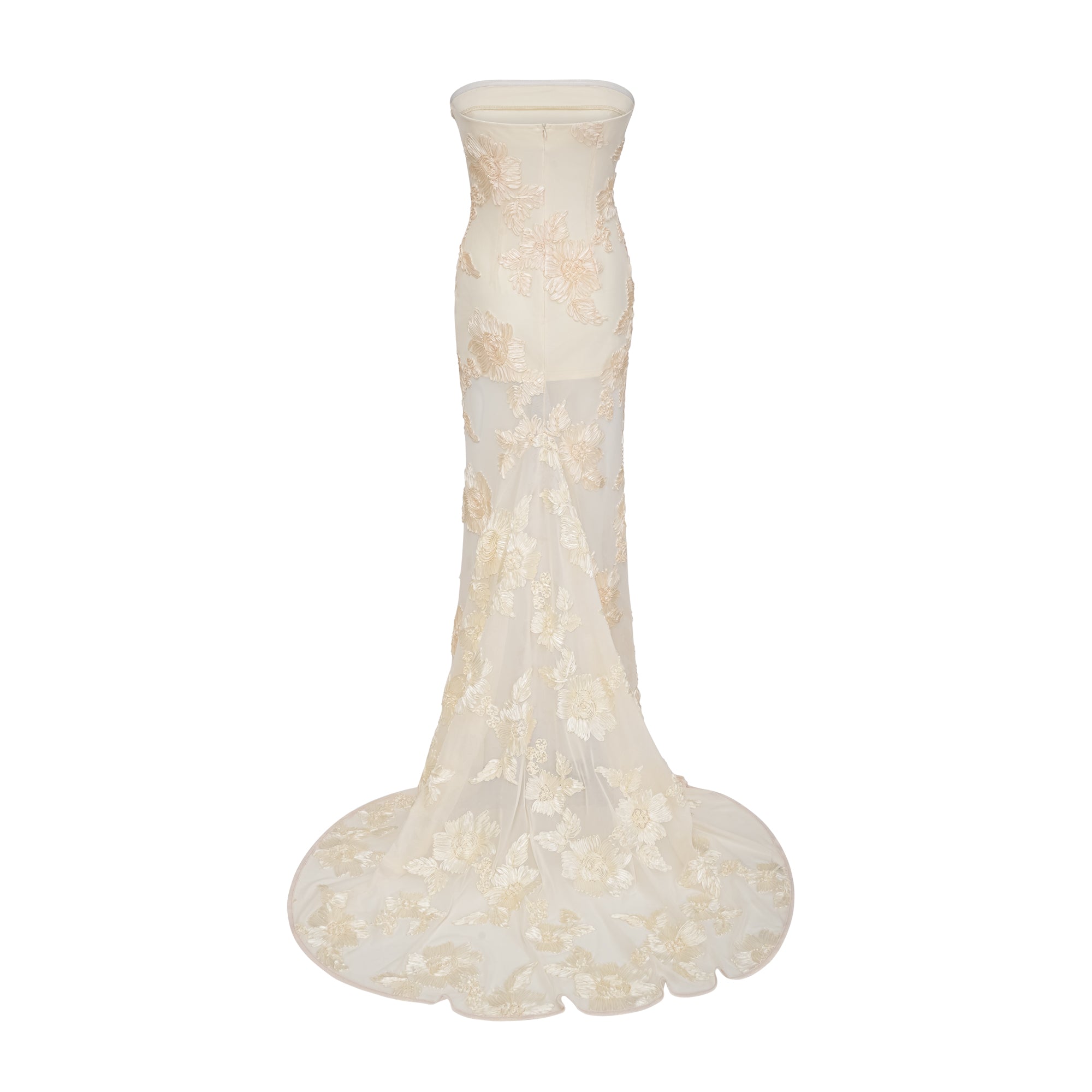 Melanie neutrals embroidered off-shoulder maxi dress