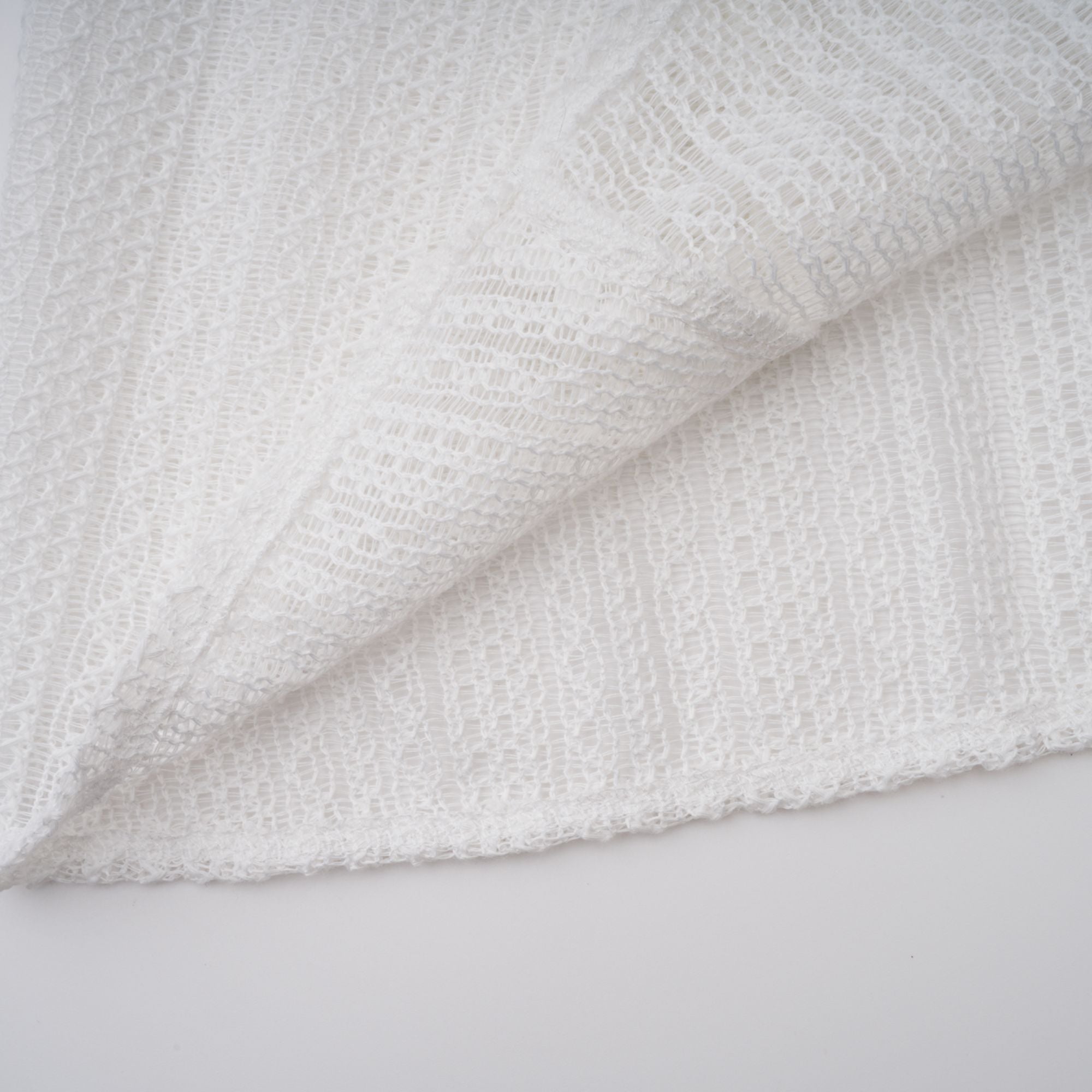 Weißes Pointelle-Puff-Midikleid „Hélène“