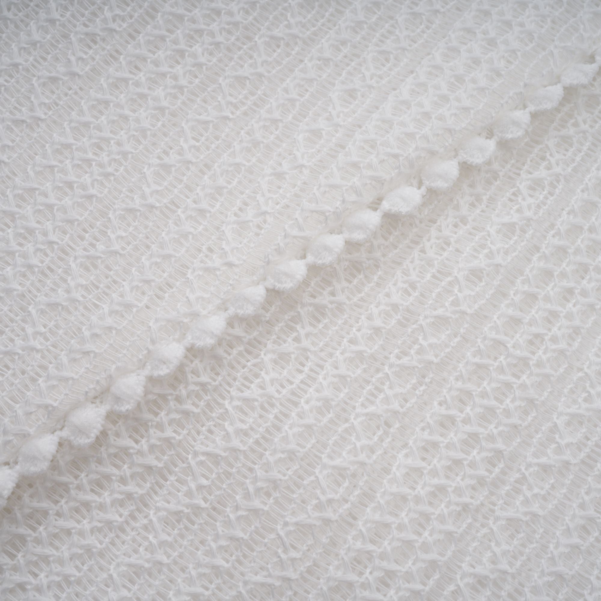 Weißes Pointelle-Puff-Midikleid „Hélène“