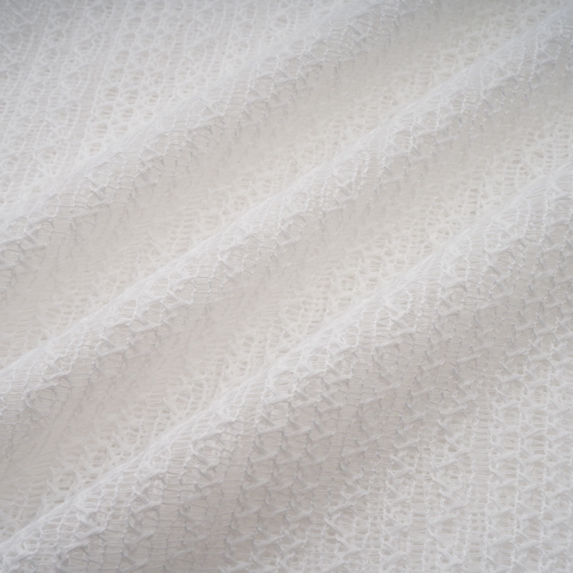 Weißes Pointelle-Puff-Midikleid „Hélène“