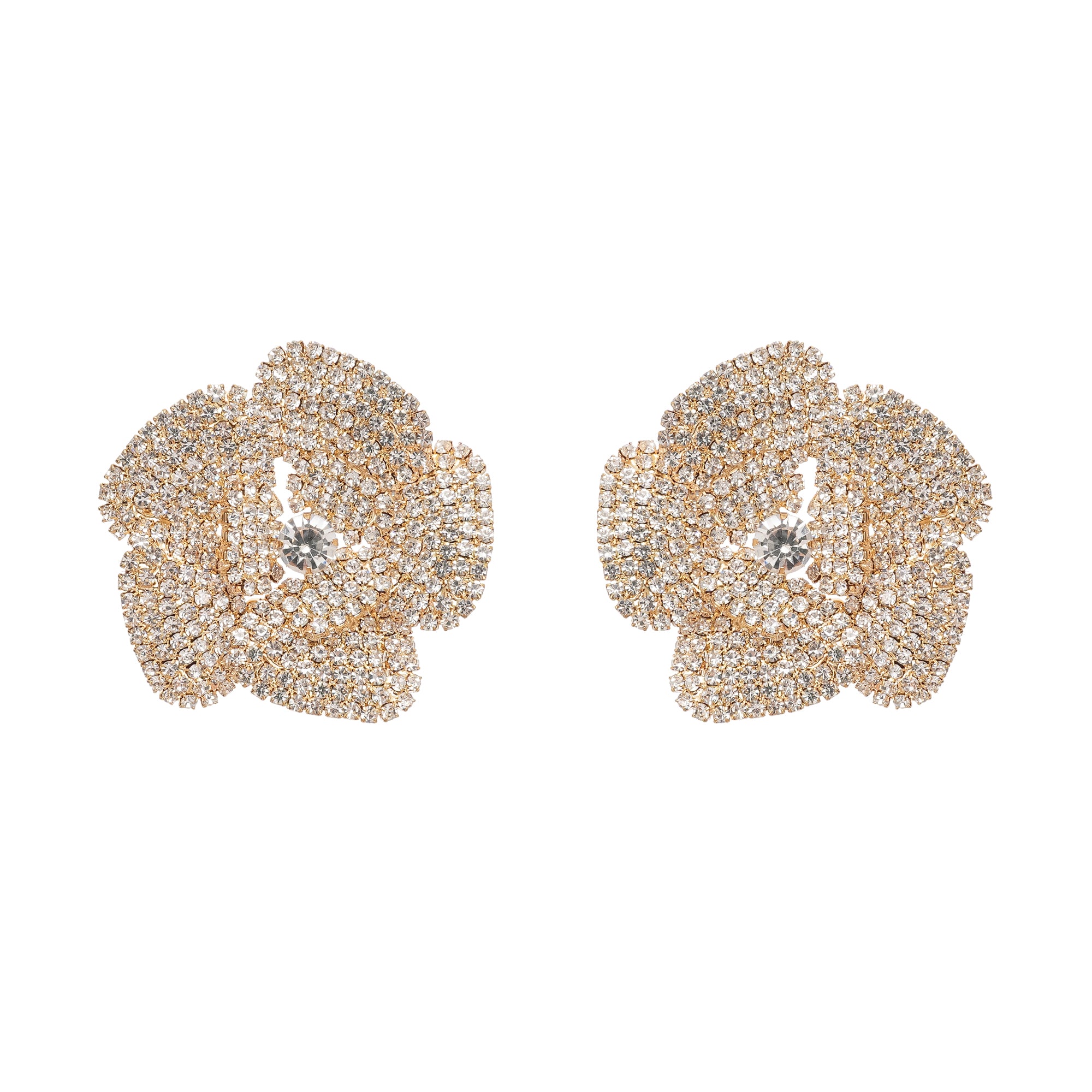 Saira crystal-embellished floral earrings