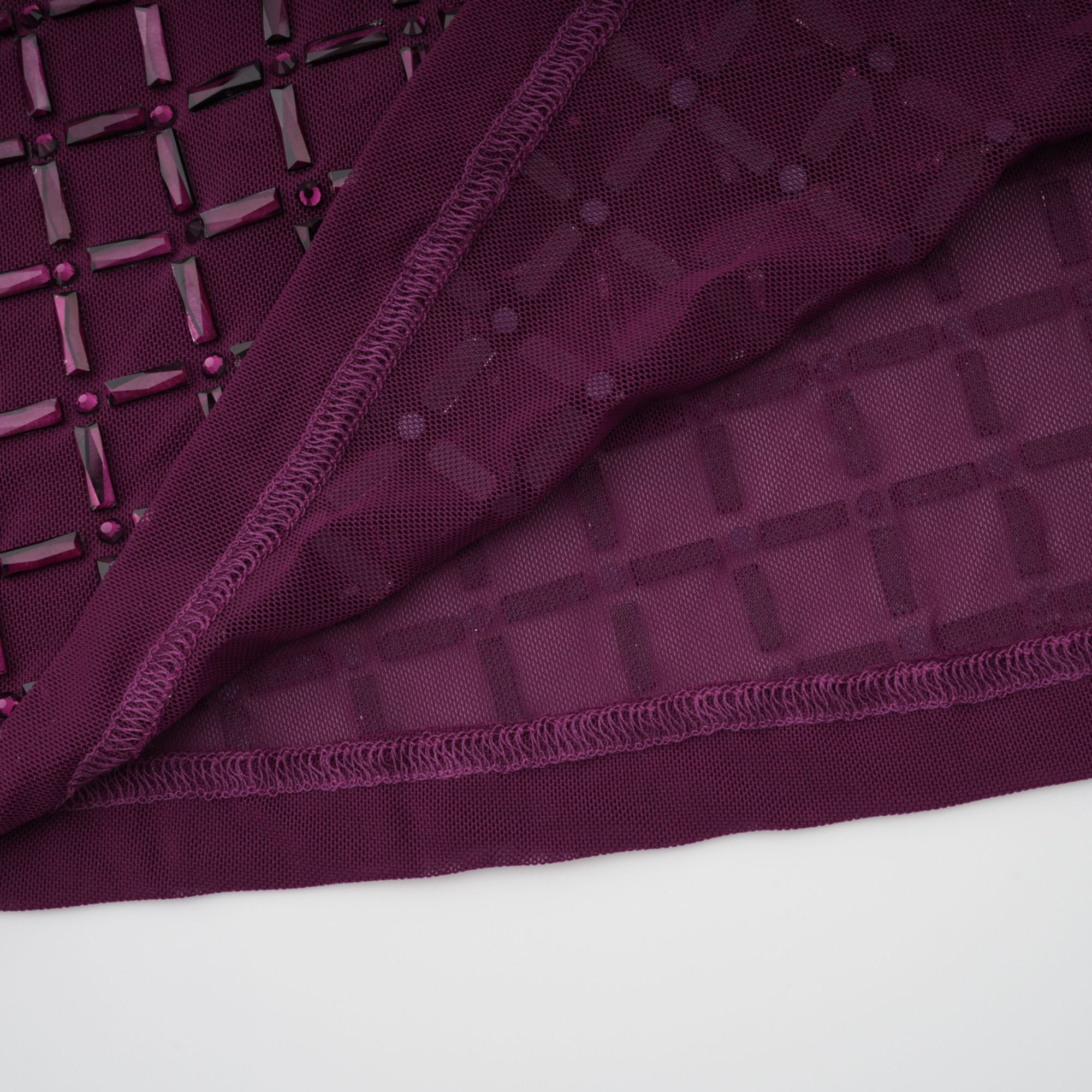 Térébenthine Lila Strass-Mesh-Maxikleid