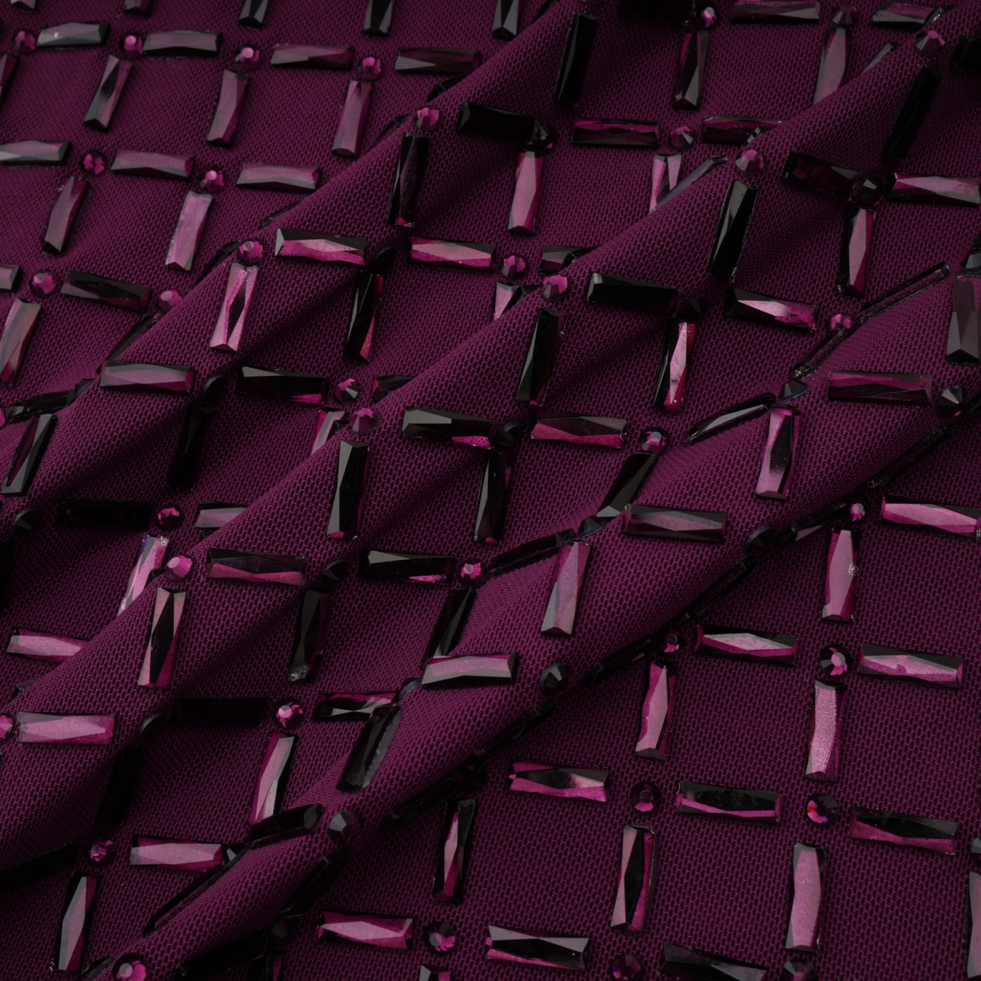 Térébenthine Lila Strass-Mesh-Maxikleid