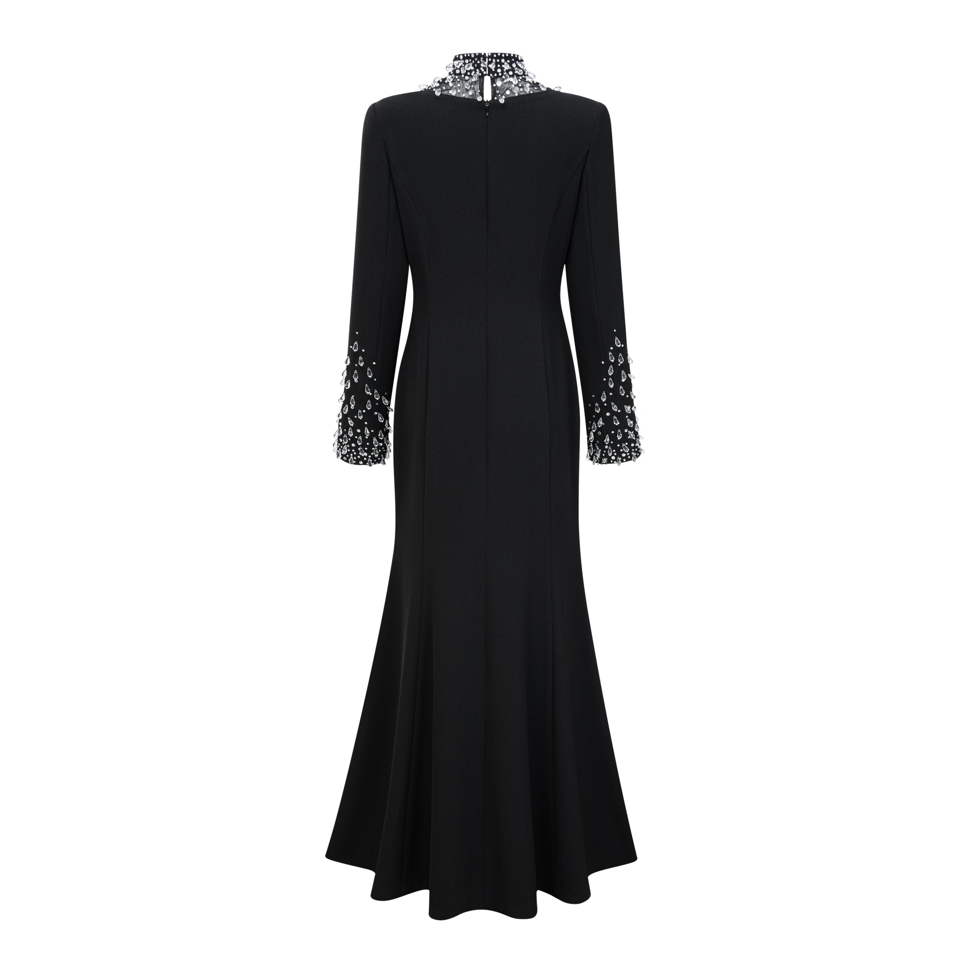 Oona Black Embellished Flared Maxi Gown