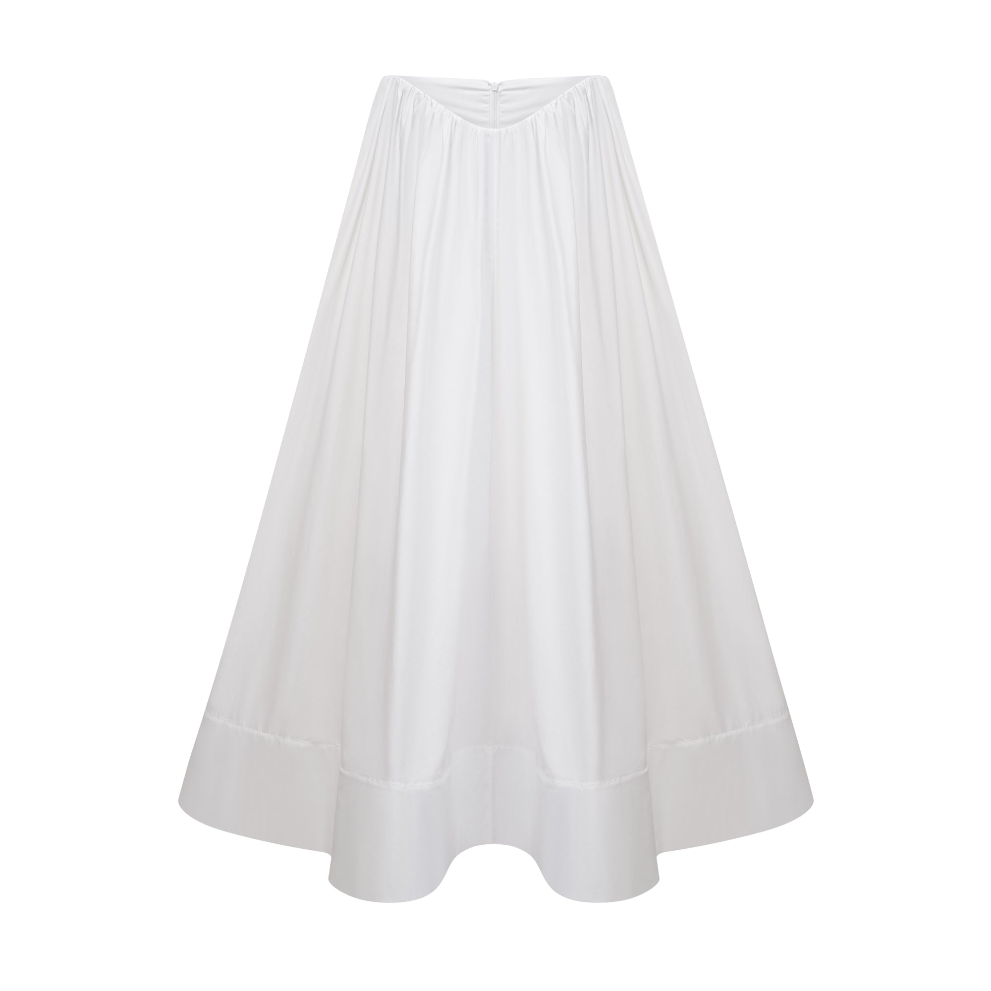 Caterina White Shirred Shirt & Skirt Set