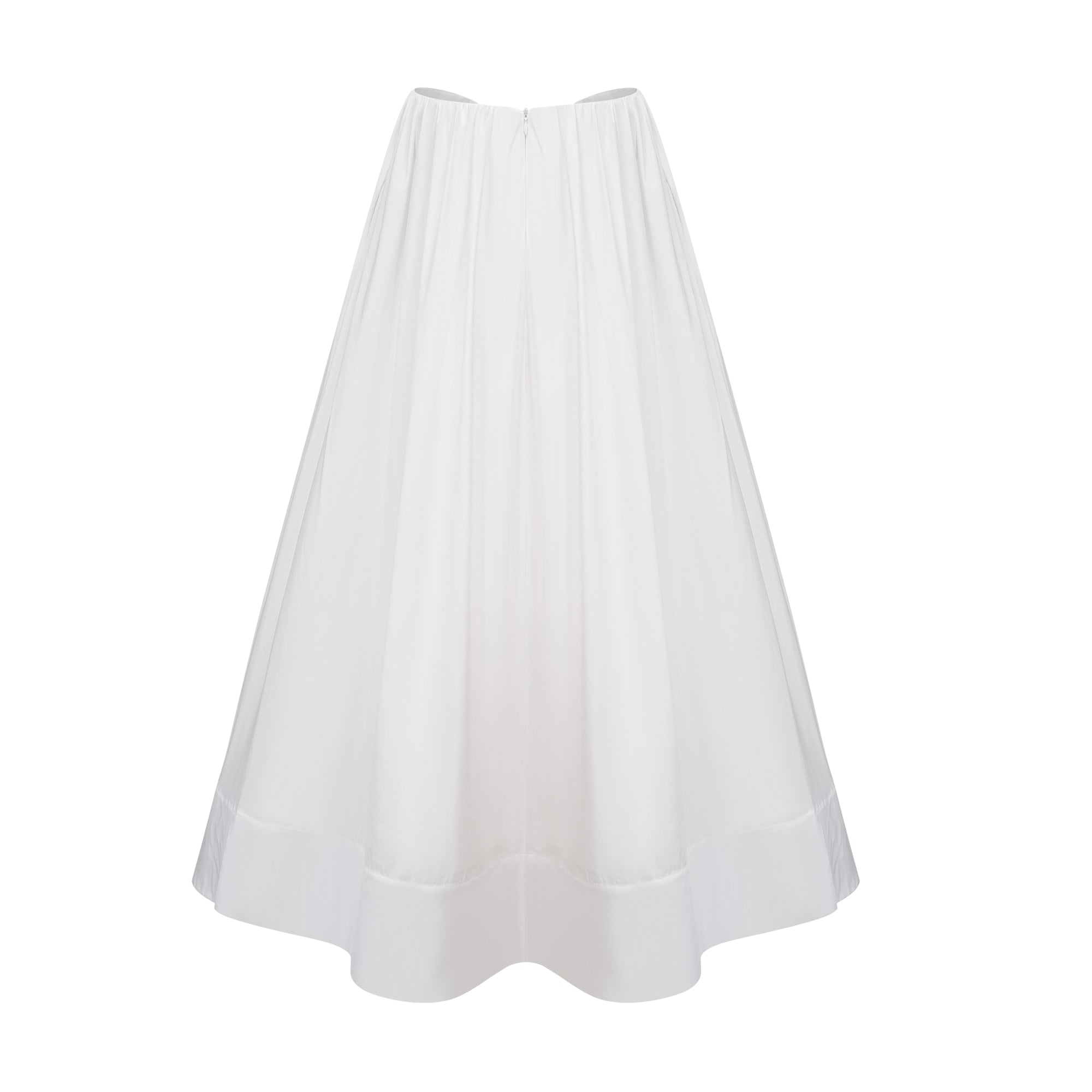 Caterina White Shirred Shirt & Skirt Set