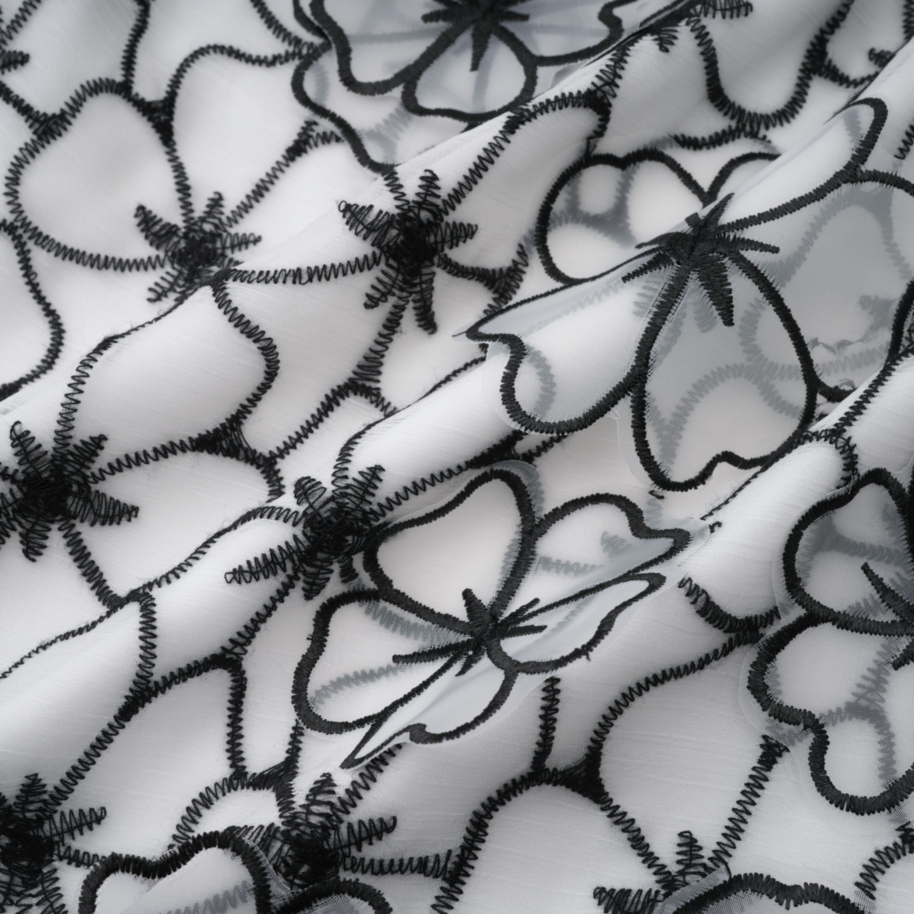 Yaelle White Floral Appliqué Tulle Midi Dress