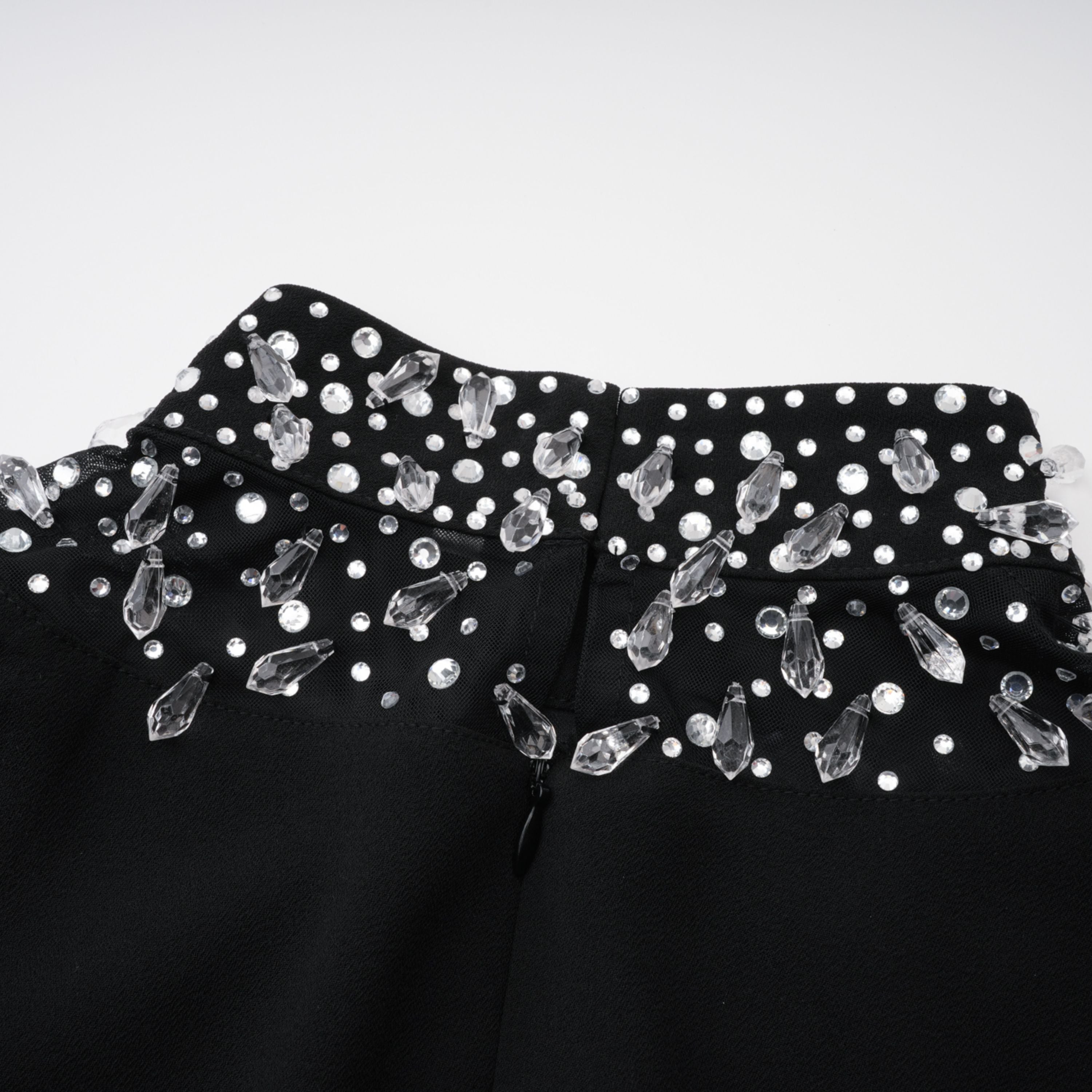 Oona Black Embellished Flared Maxi Gown