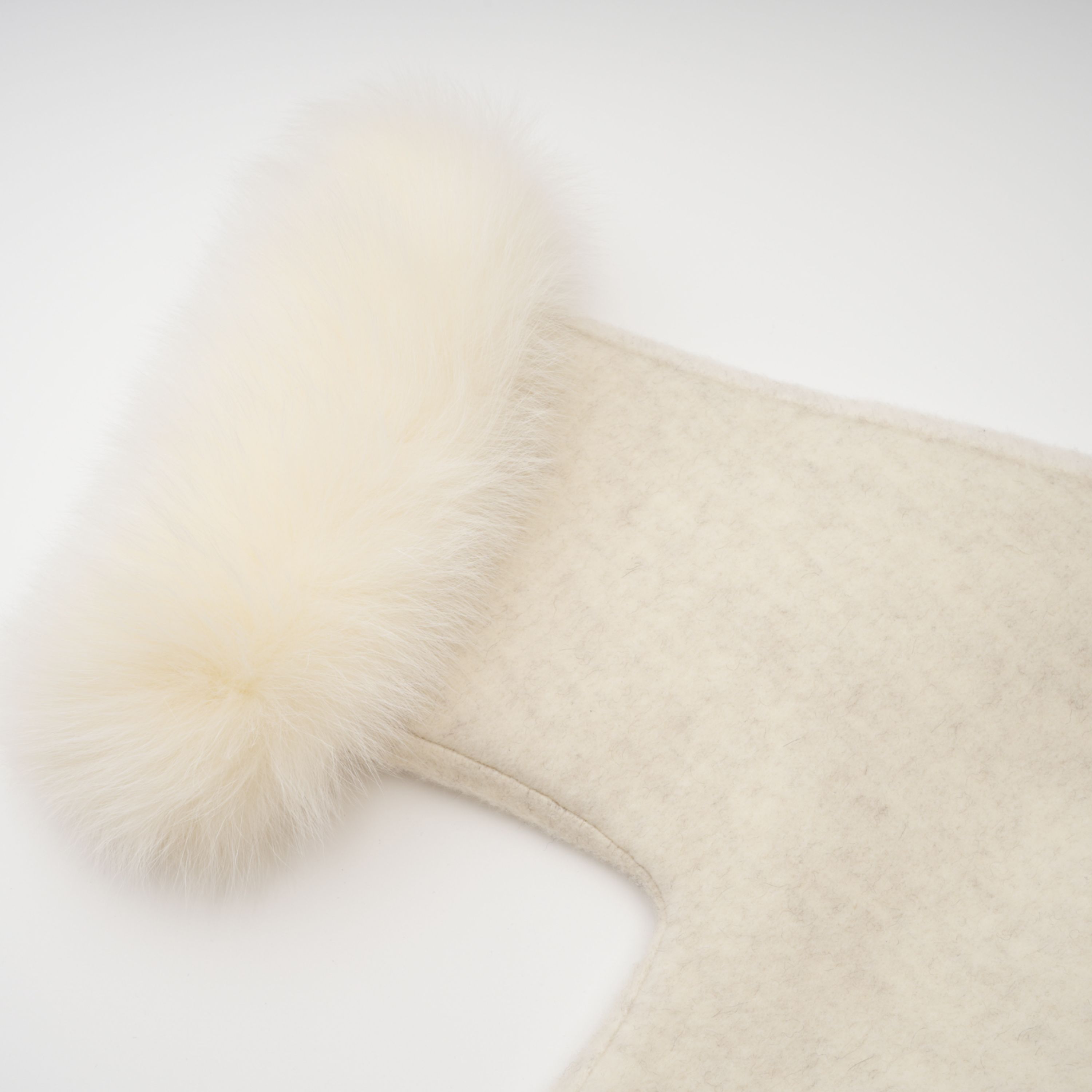 Cecilia White Belted Fur Trim Coat