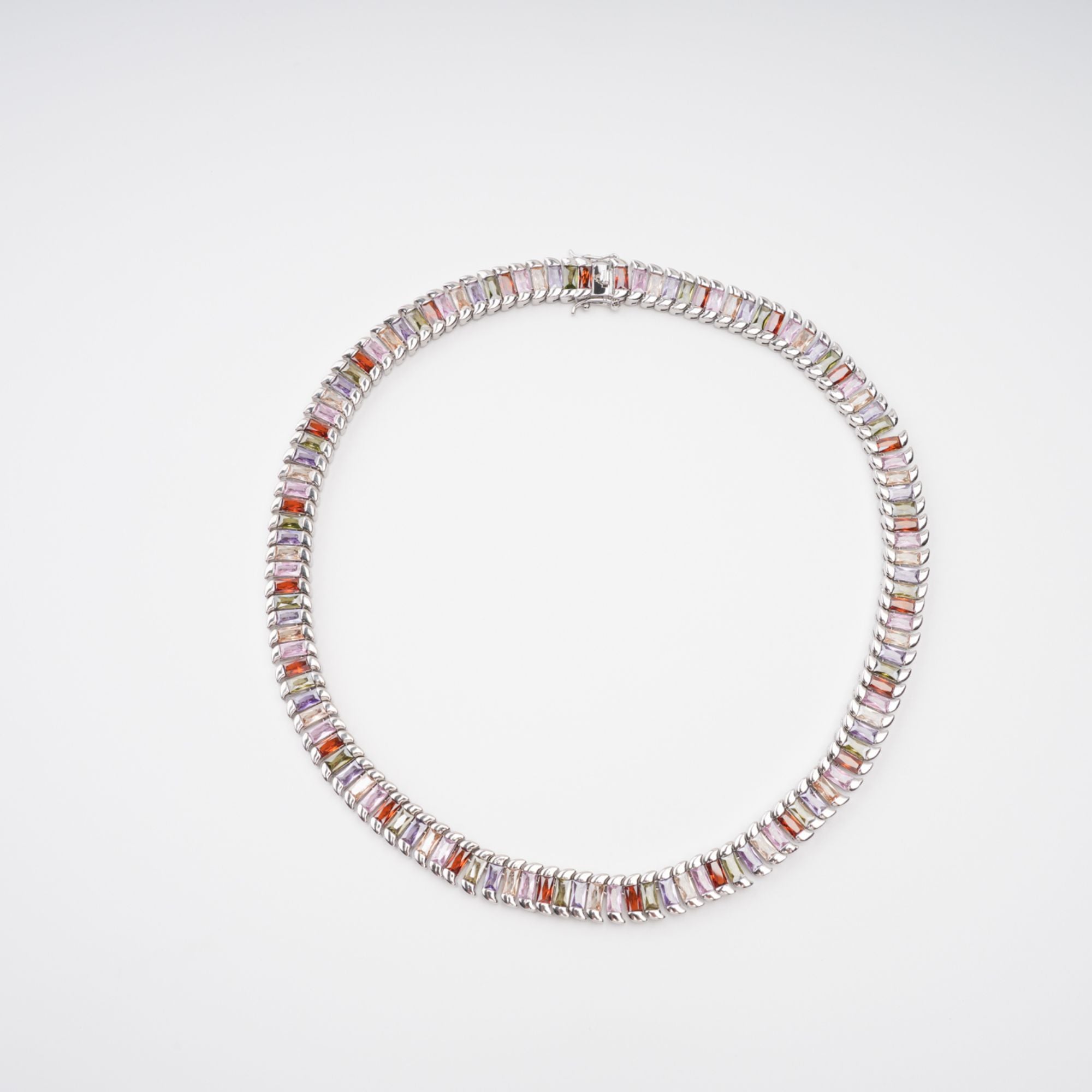 Isoline Silver Tone Crystal Embellished Necklace