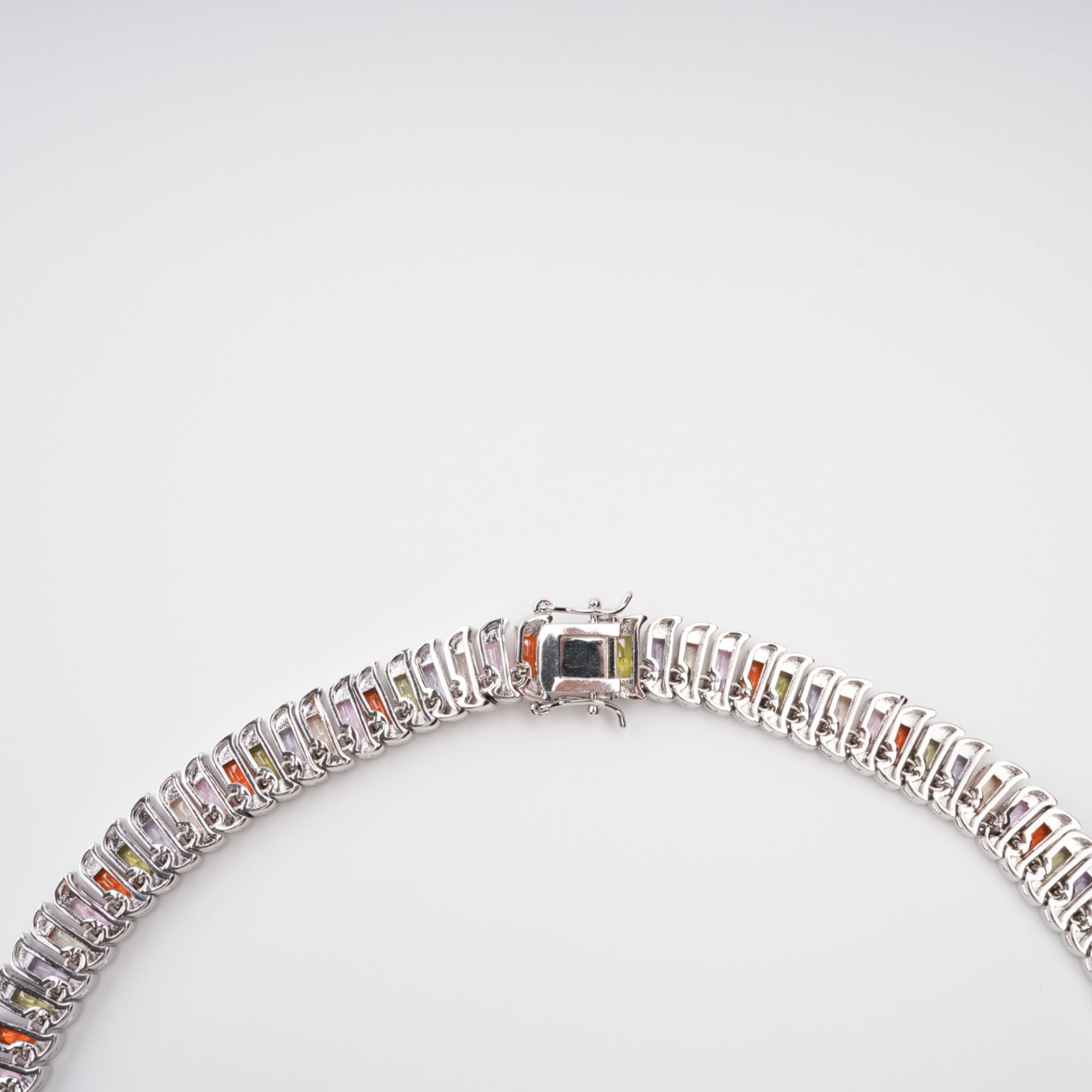 Isoline Silver Tone Crystal Embellished Necklace