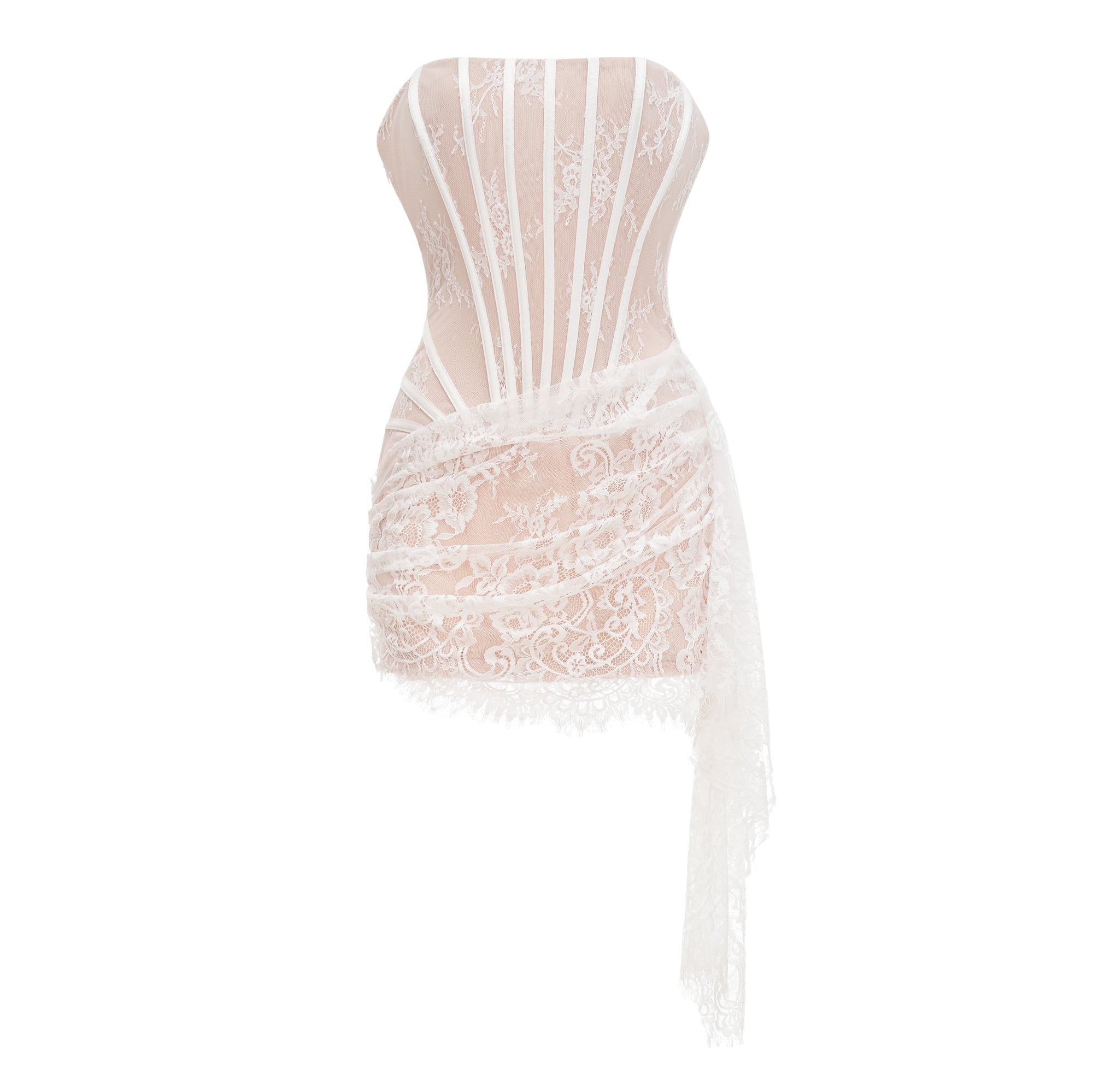 Margherita White Floral Lace Dress & Skirt Set