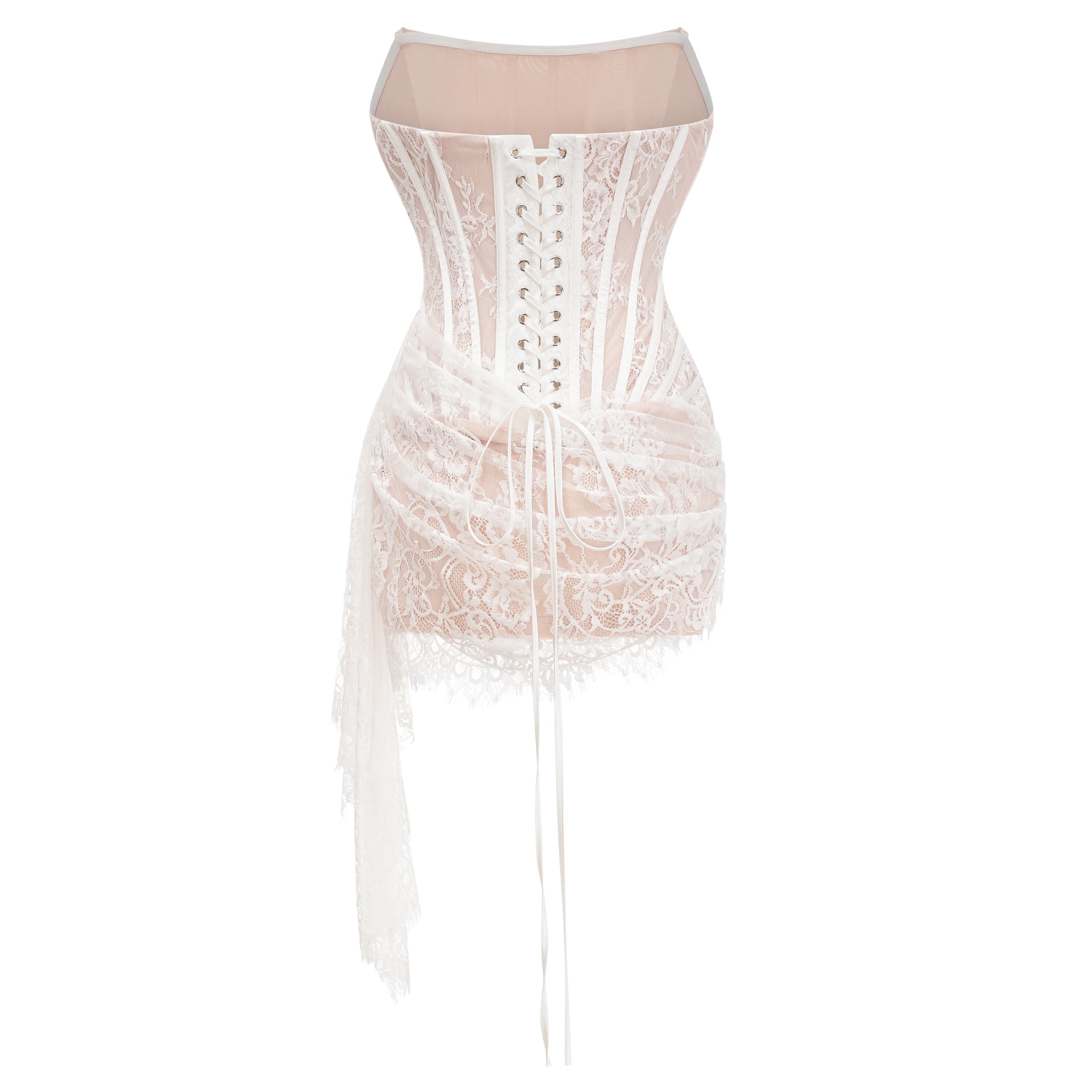 Margherita White Floral Lace Dress & Skirt Set