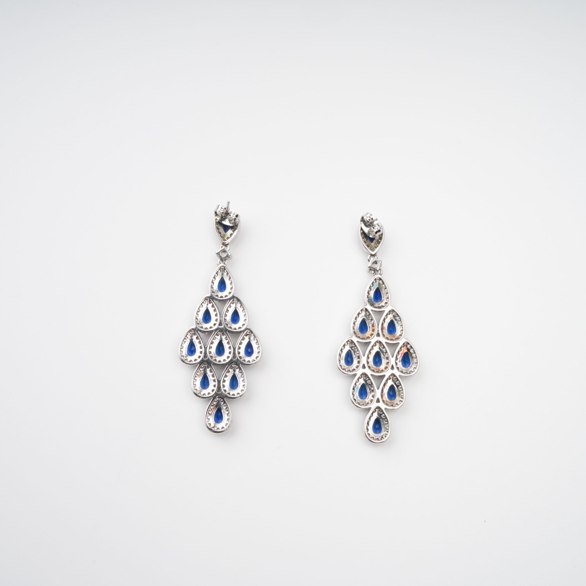 Estelle Blue Crystal Embellished Sterling Silver Earrings