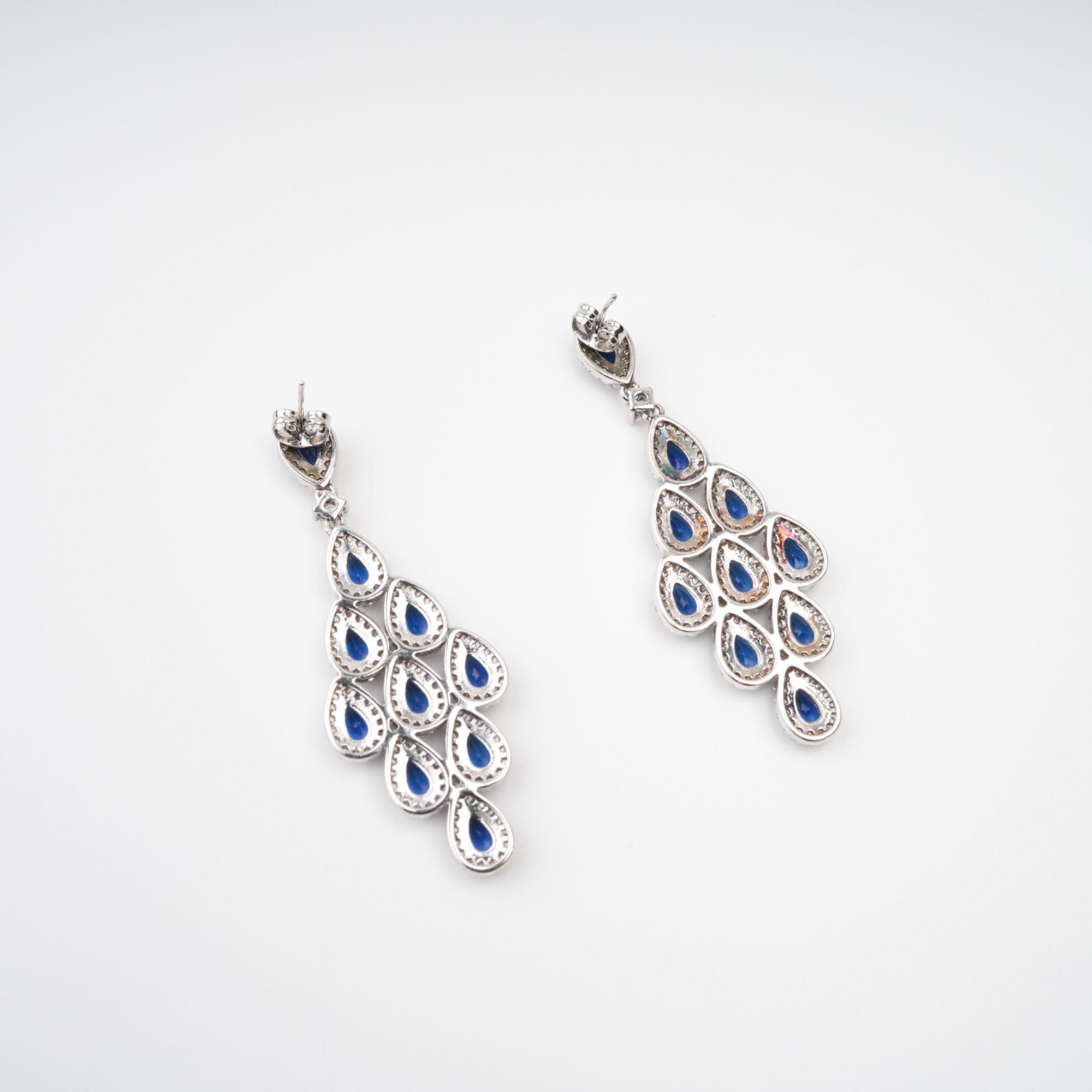 Estelle Blue Crystal Embellished Sterling Silver Earrings