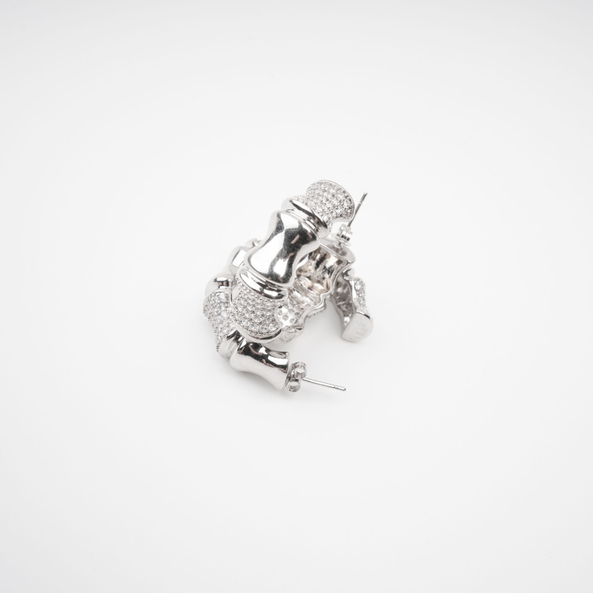 Léa Silver Tone Crystal Embellished Earrings