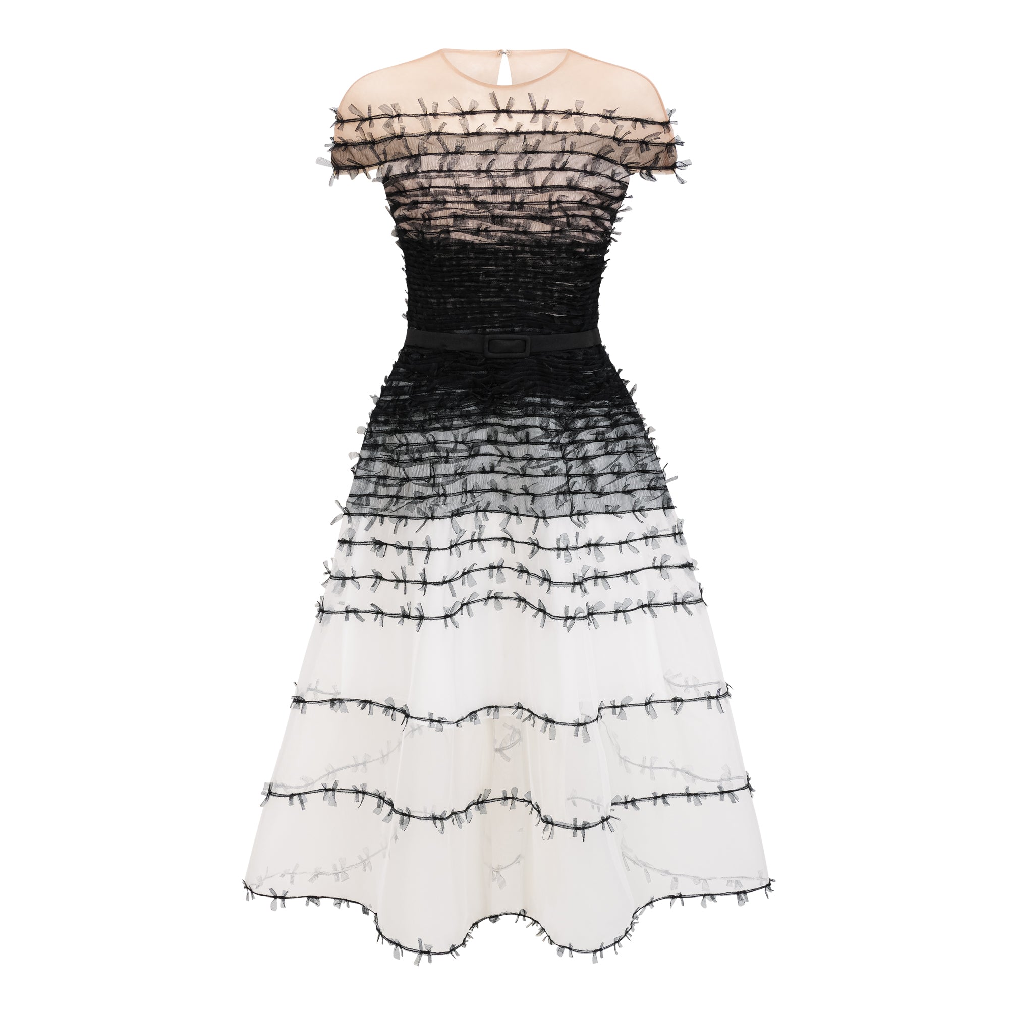 Eléonore Color Block Tulle Midi Dress