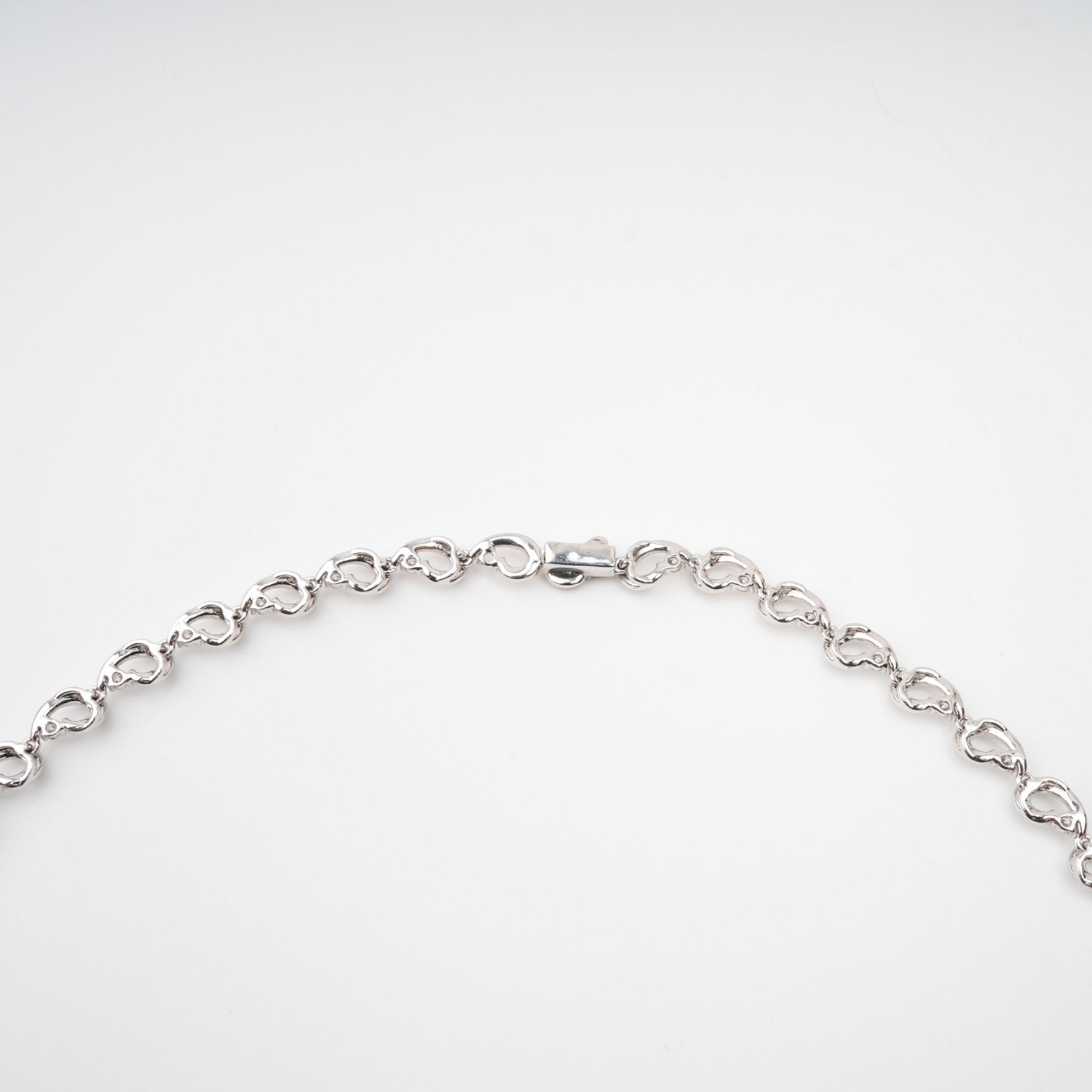 Anthemon Silver Tone Crystal Embellished Necklace
