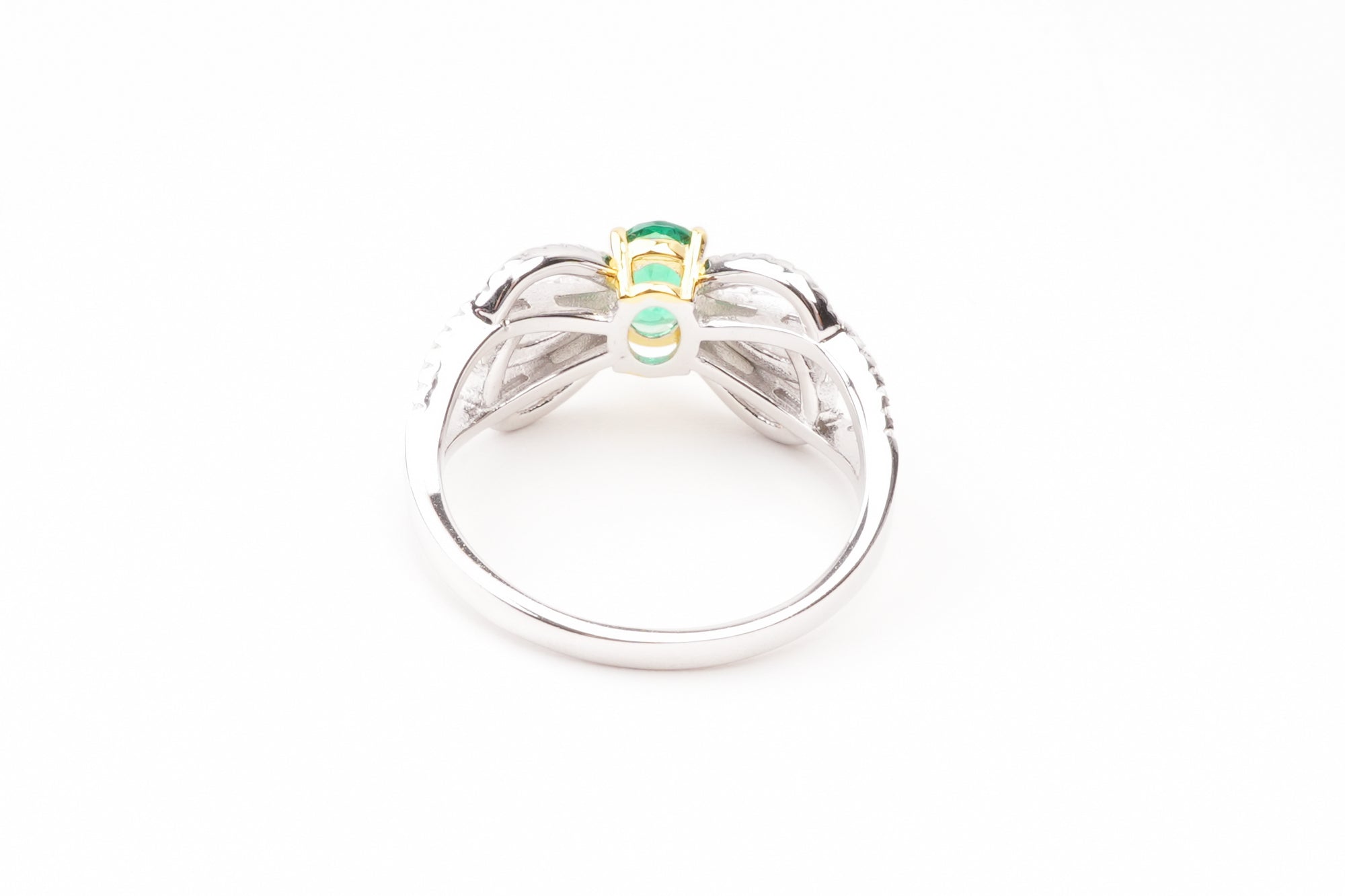 María Green Bow Detail Silver Ring