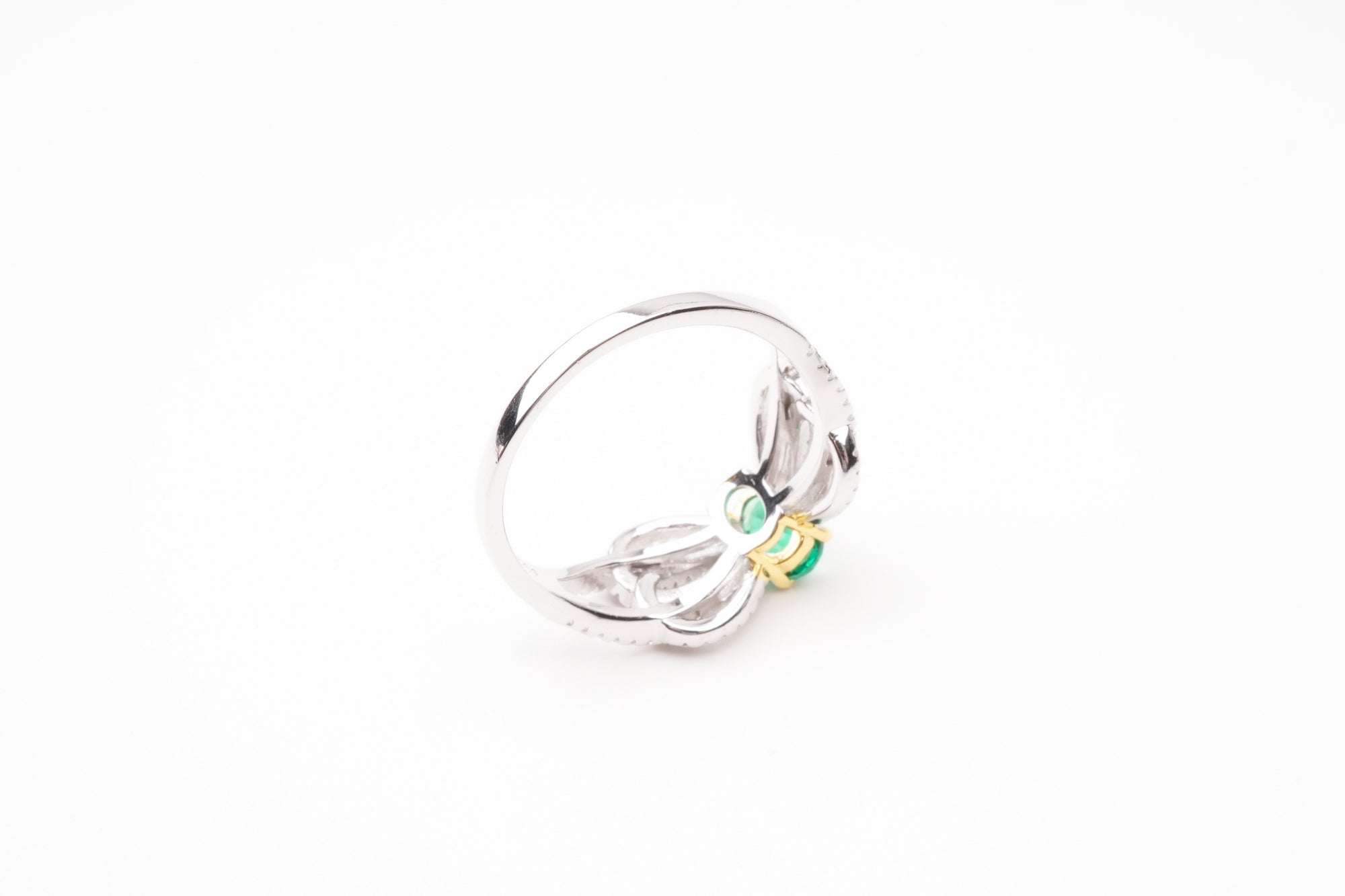 María Green Bow Detail Silver Ring