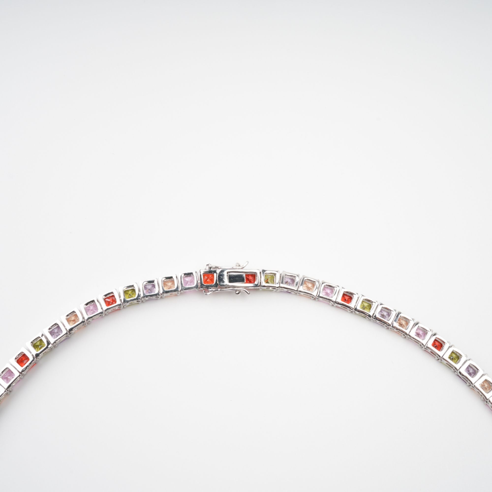 Avril Multicolor Square Cut Crystal Embellished Necklace