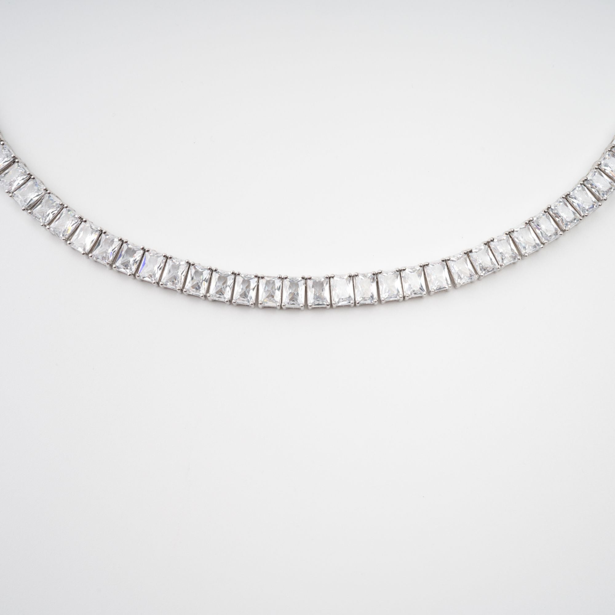 Florence Silver Tone Crystal Embellished Necklace