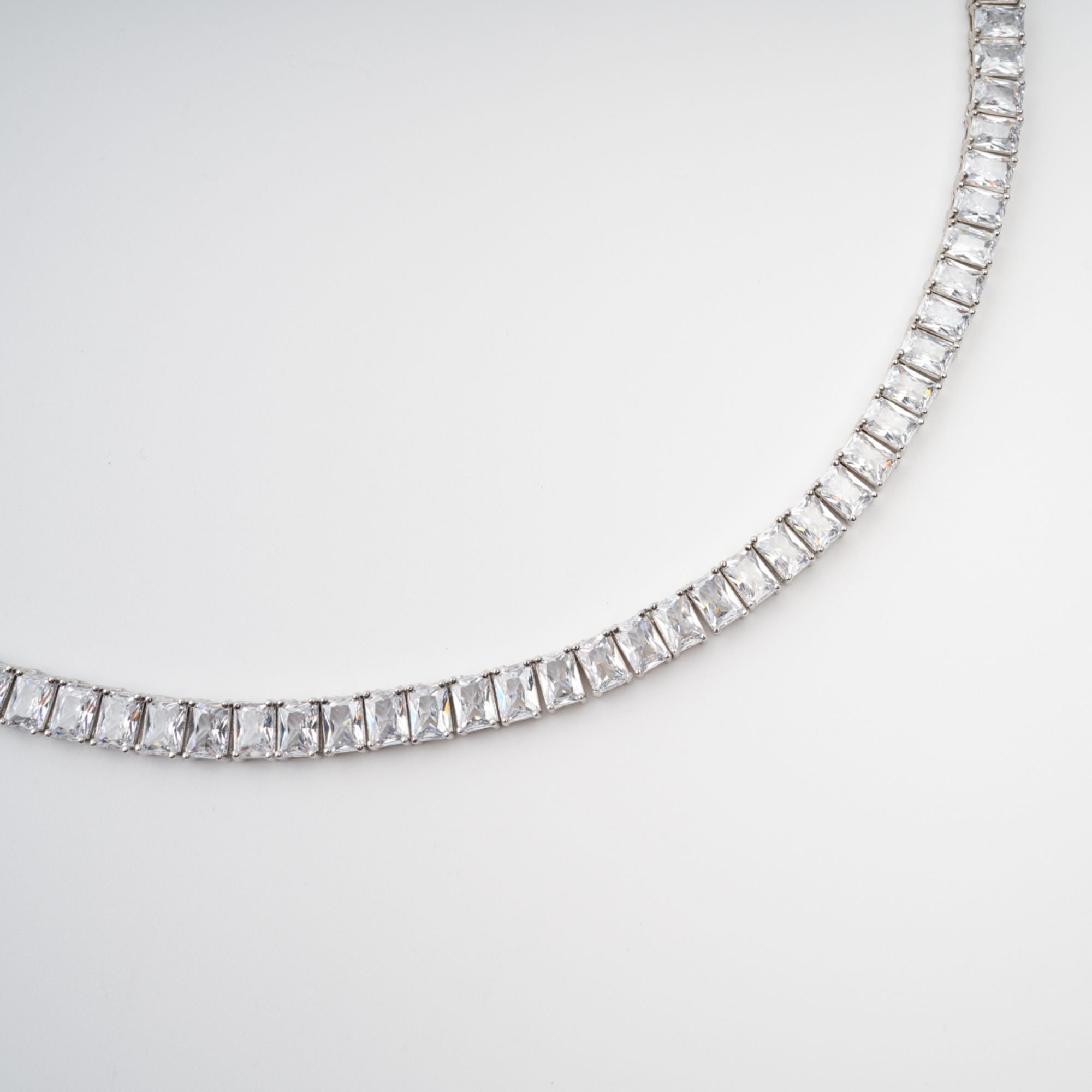 Florence Silver Tone Crystal Embellished Necklace