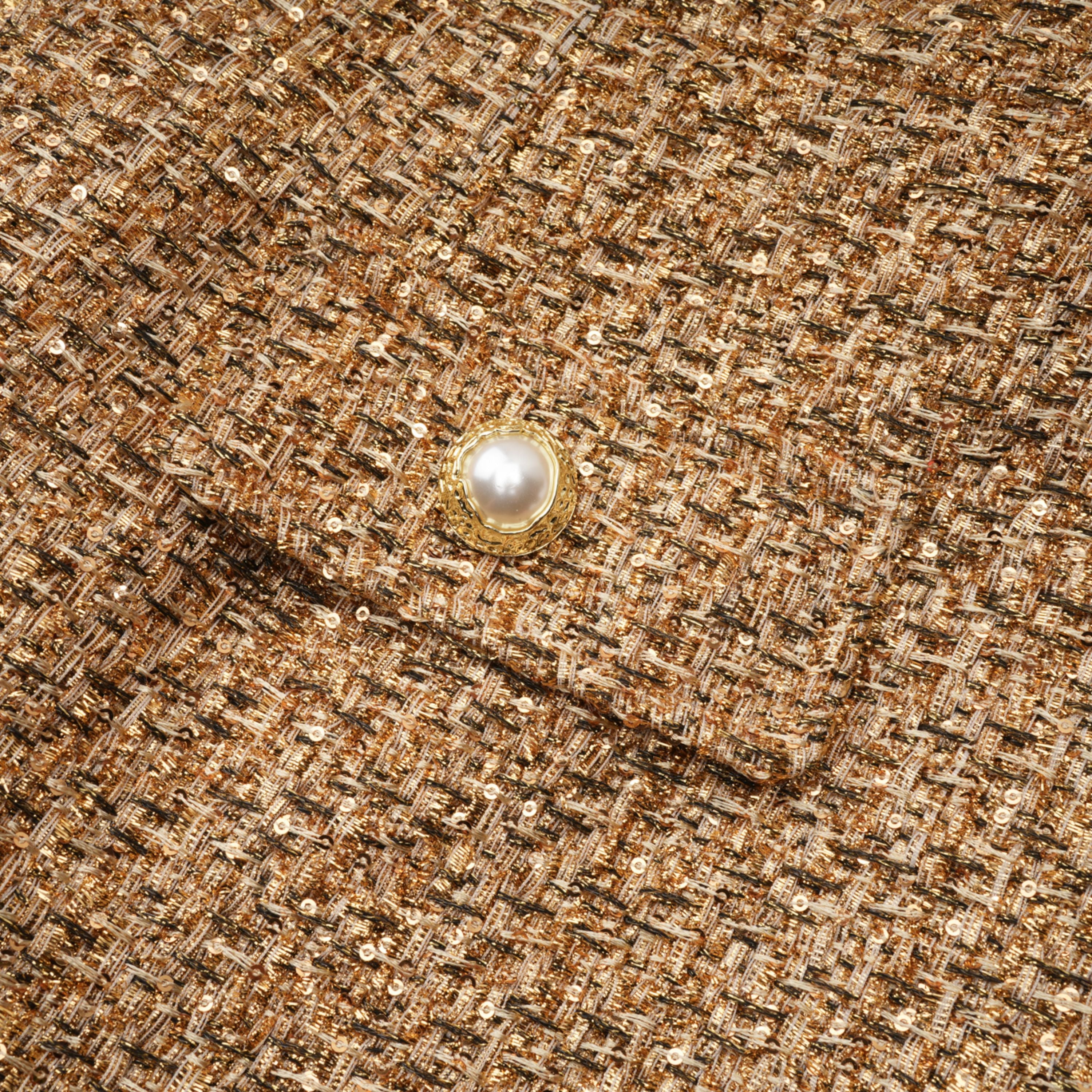 فستان قصير من التويد برقبة مستديرة من Arna Gold