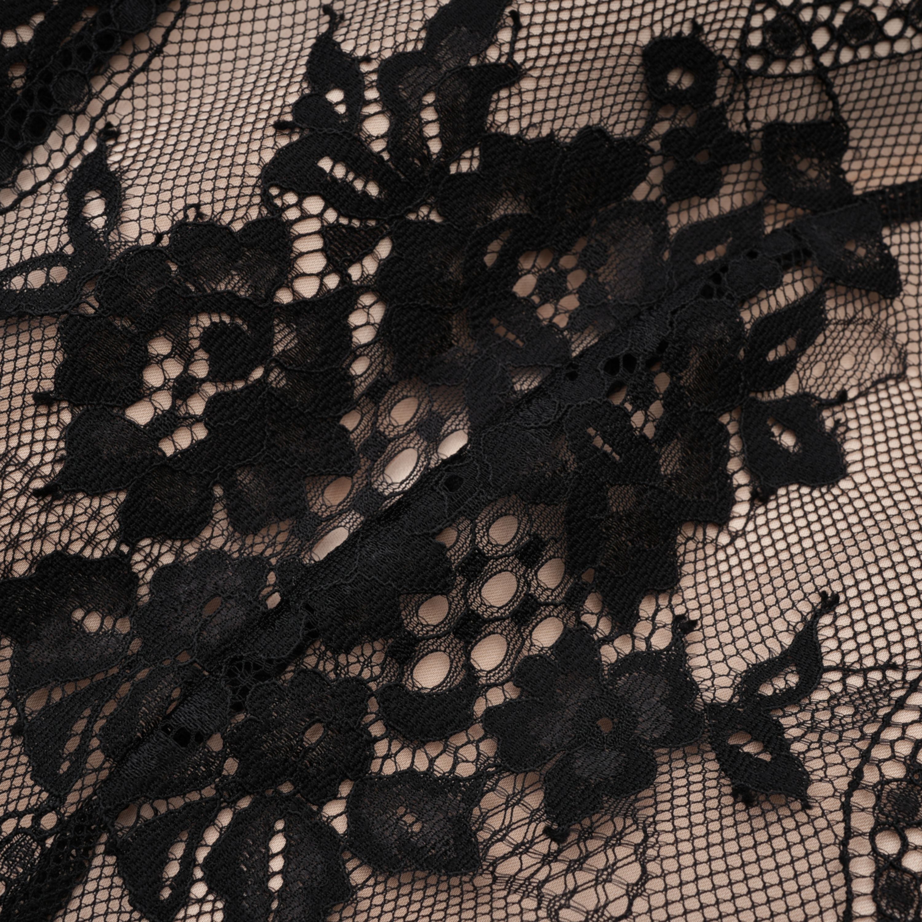 Black Floral Lace Mini Dress