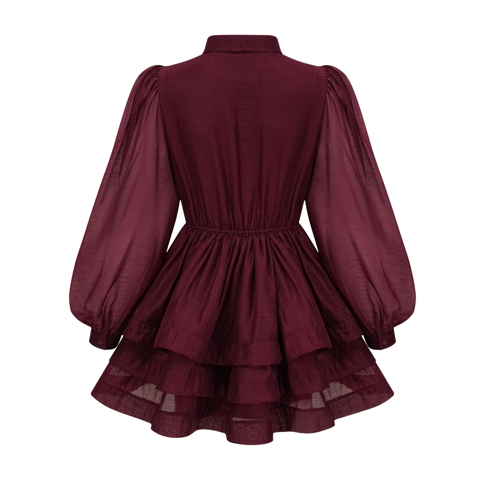 Élodie tiered flared mini dress in Red