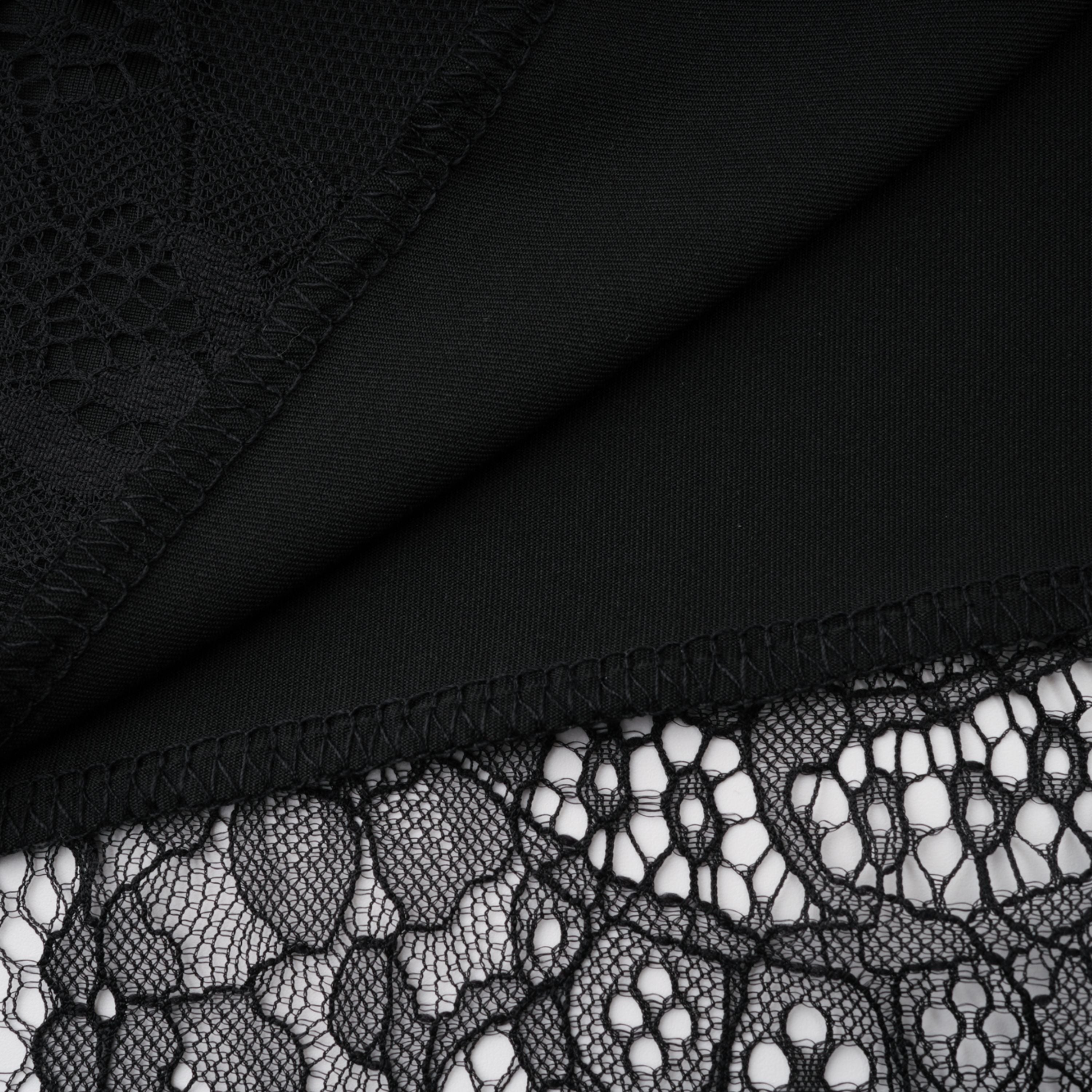 Alvaro Schwarzes Spitzen-Tuch & Kleid-Set