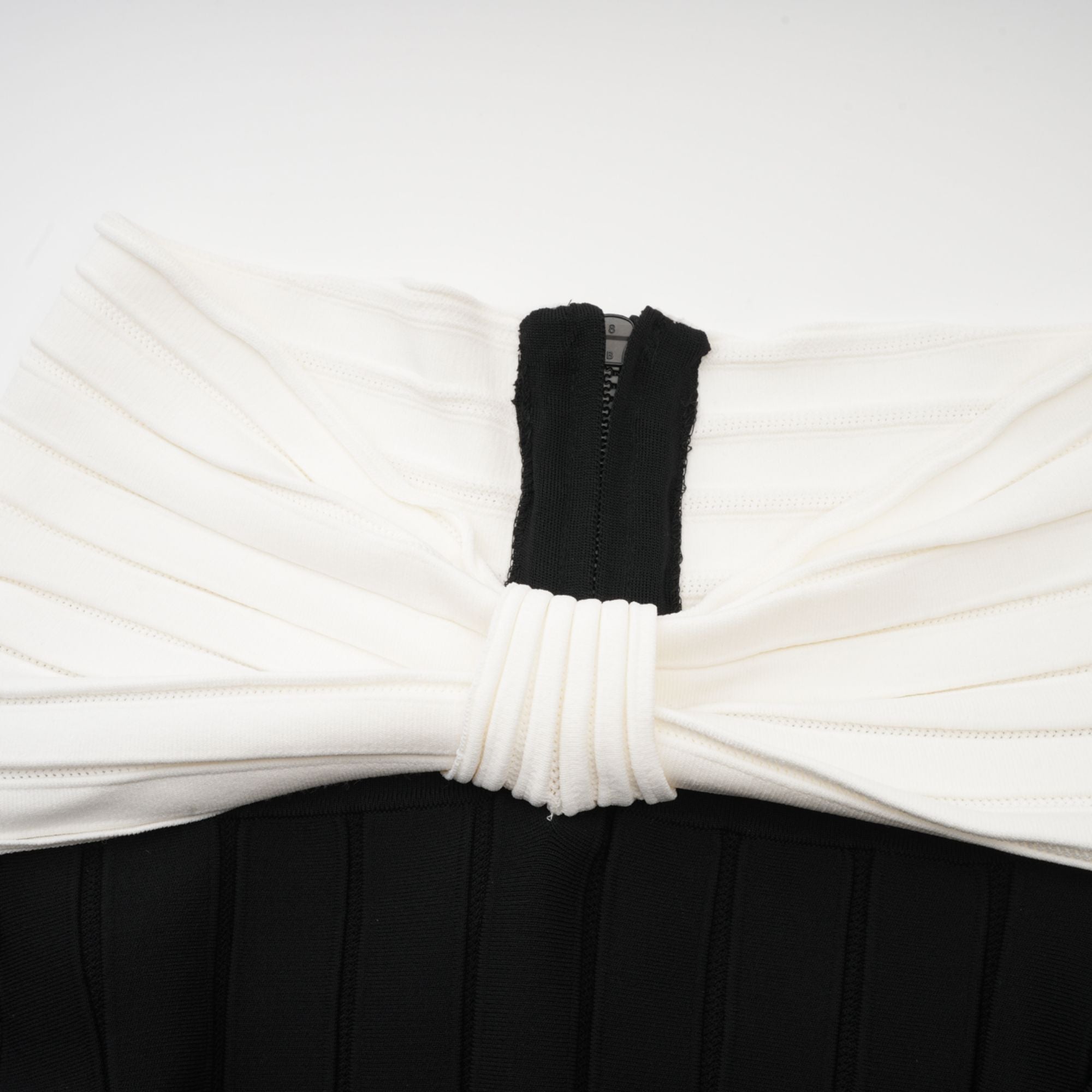 Justine black off-shoulder bow knit mini dress