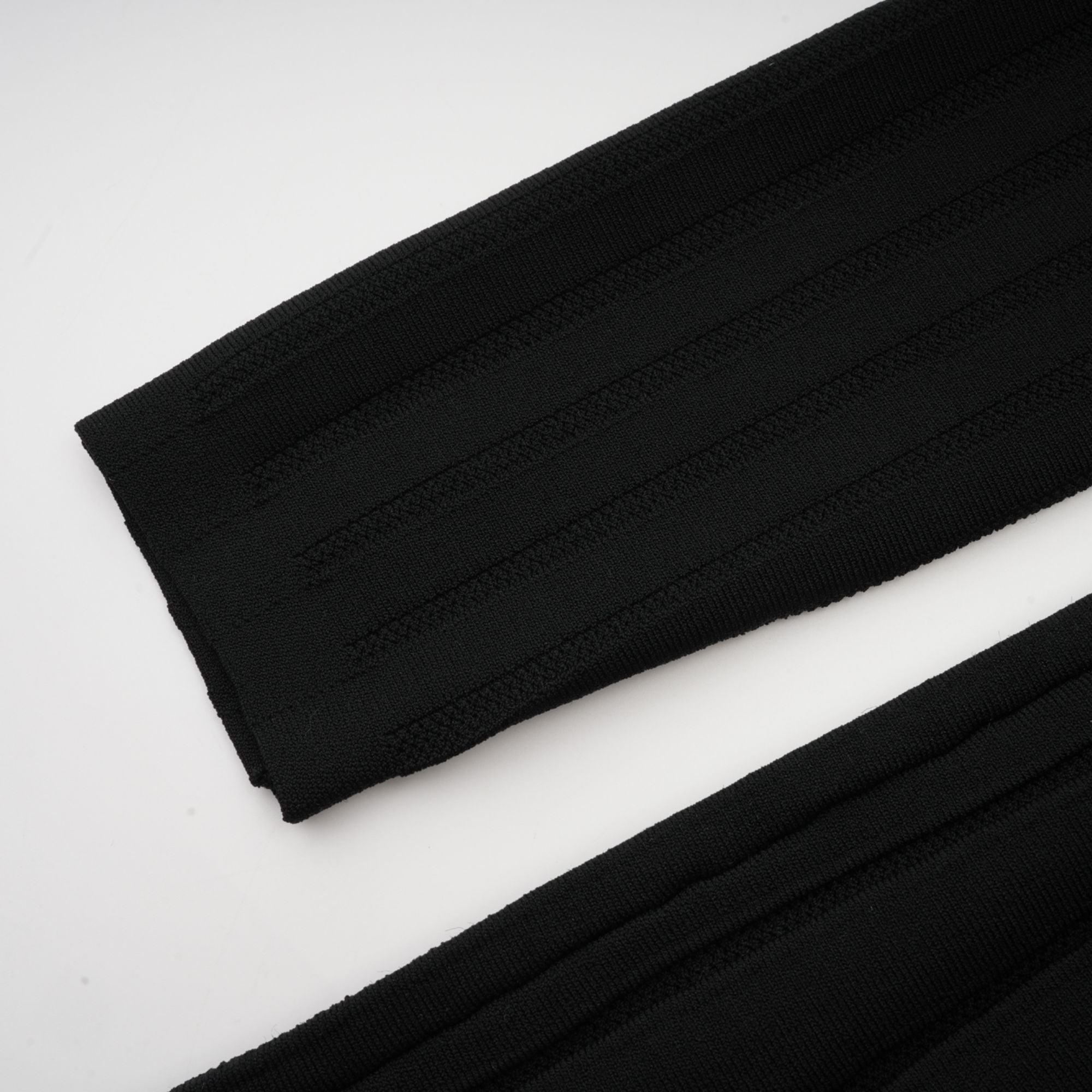 Justine black off-shoulder bow knit mini dress