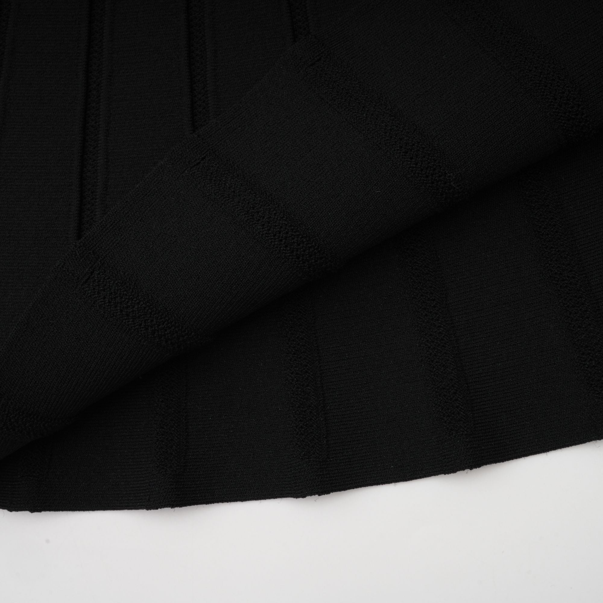 Justine black off-shoulder bow knit mini dress