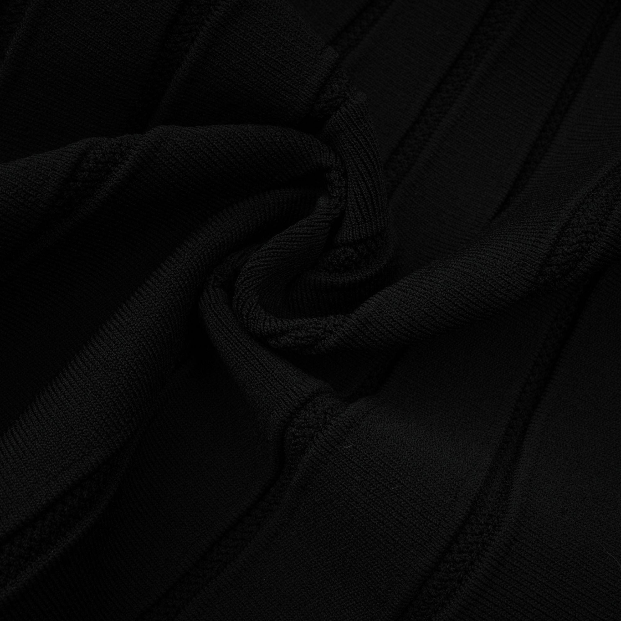 Justine black off-shoulder bow knit mini dress