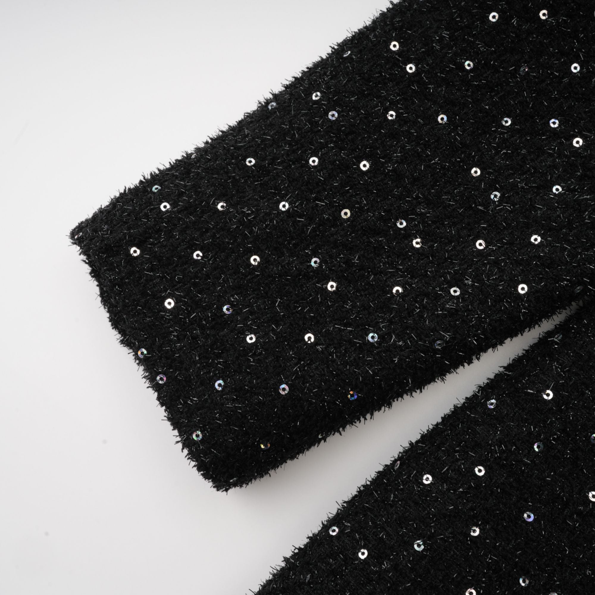 Éléonore فستان قصير من التويد مزين باللؤلؤ الصناعي