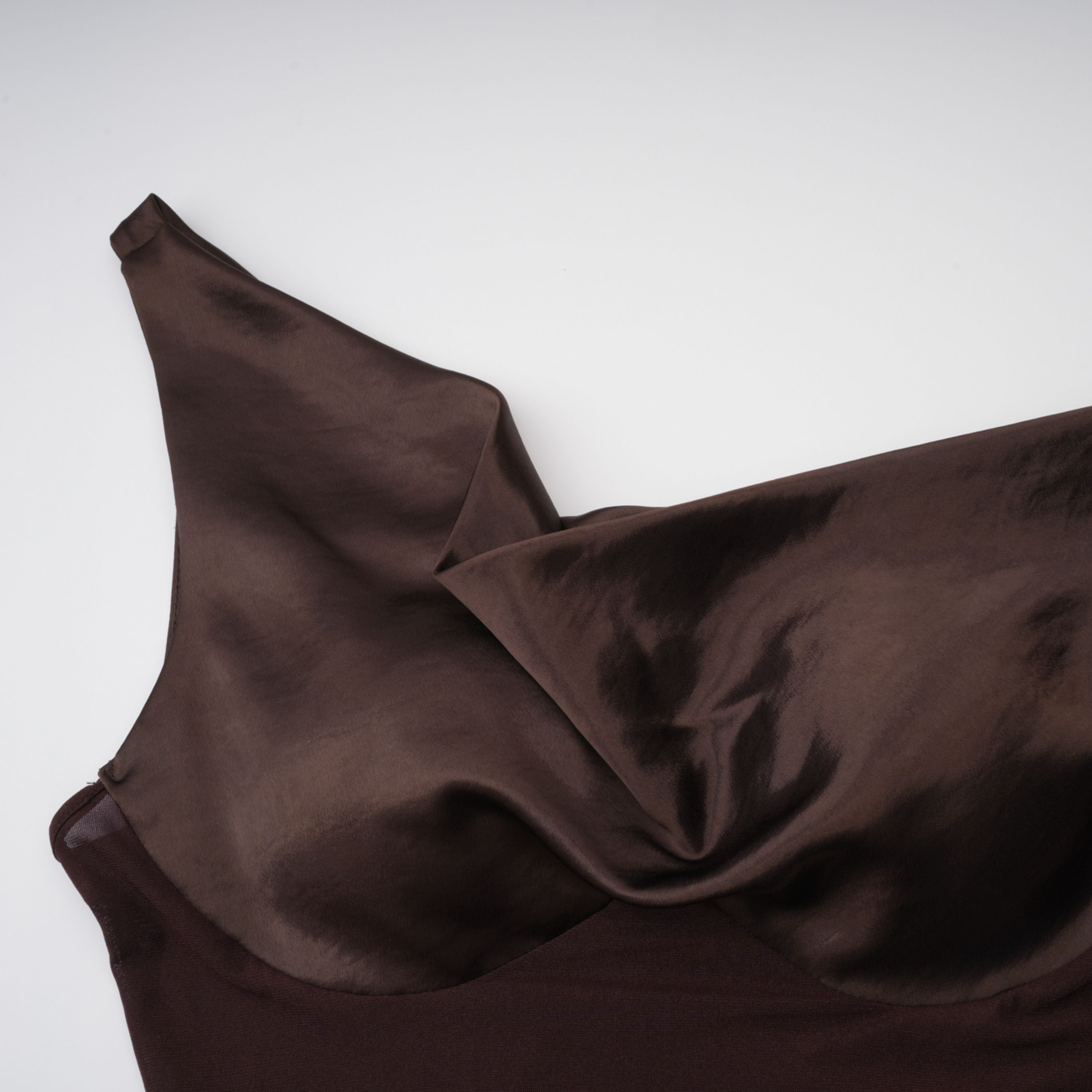 Pernilla Brown One Shoulder Satin Mini Dress